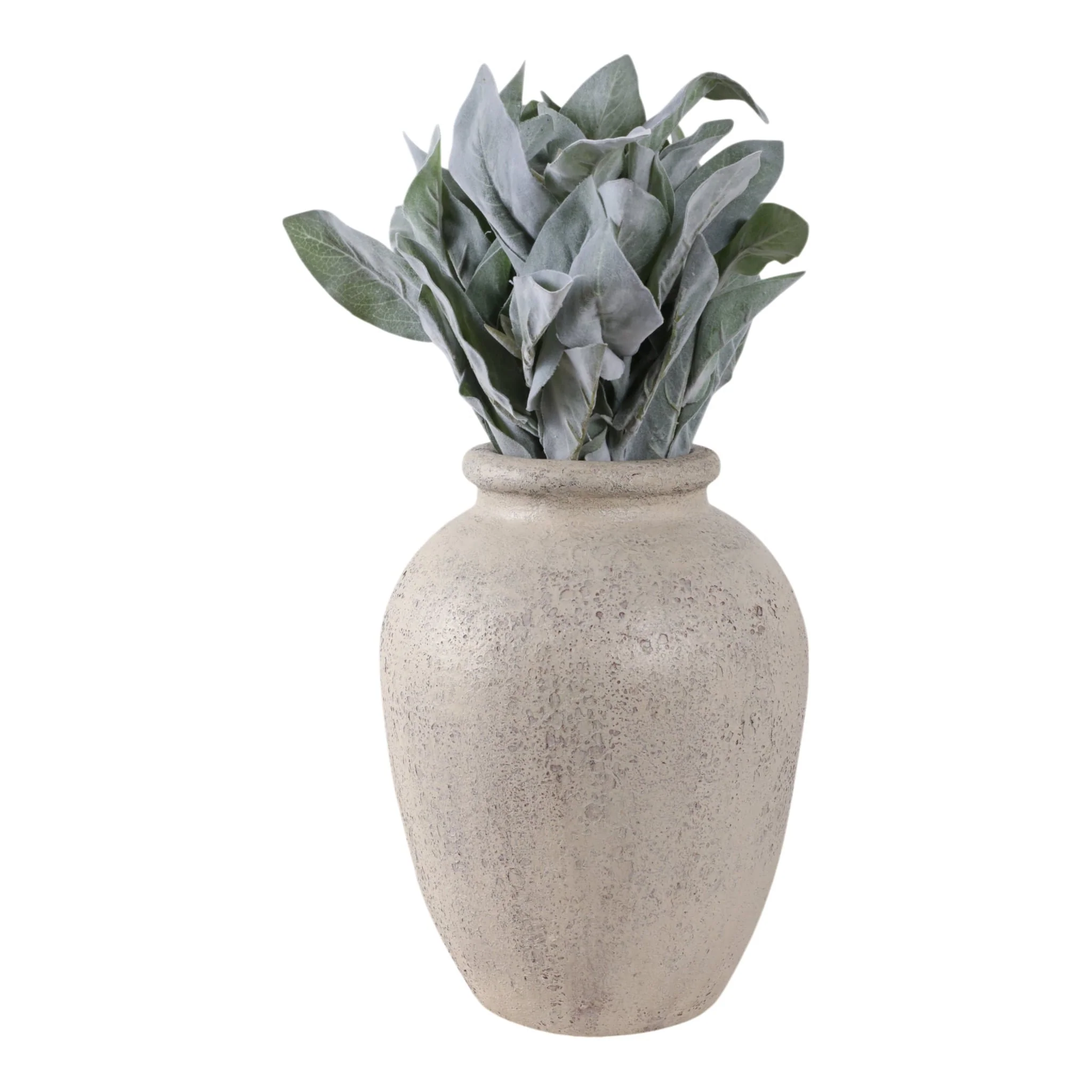 12x9" Terracotta Vase, White - Image 2