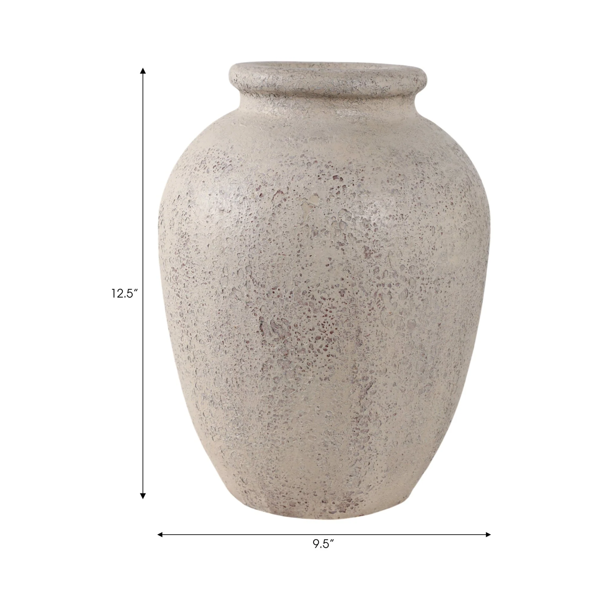 12x9" Terracotta Vase, White - Image 8