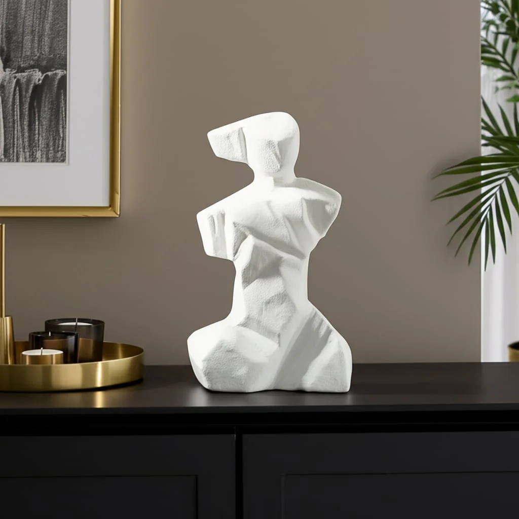 13" Abstract Venetian Figurine, White - Image 11