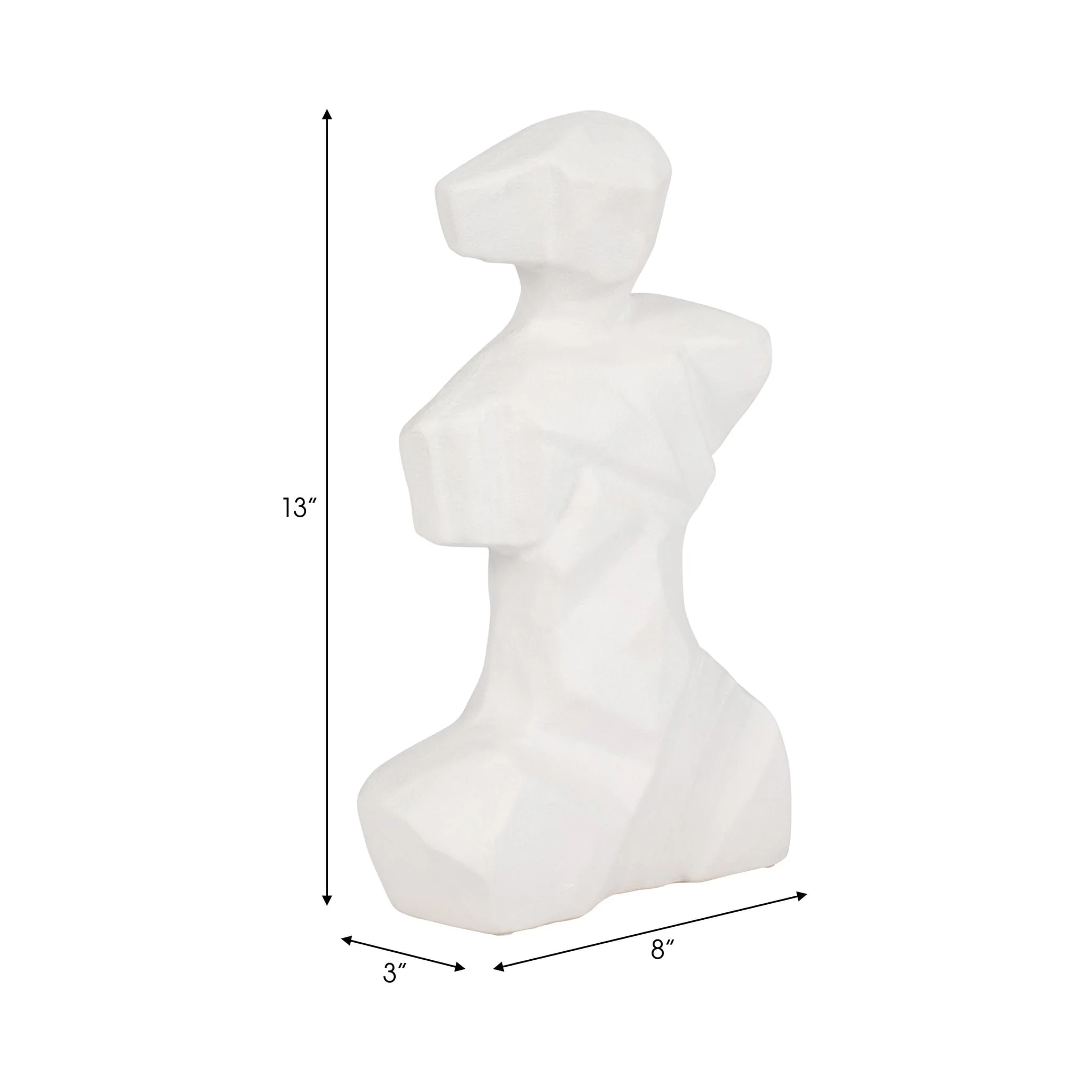 13" Abstract Venetian Figurine, White - Image 8