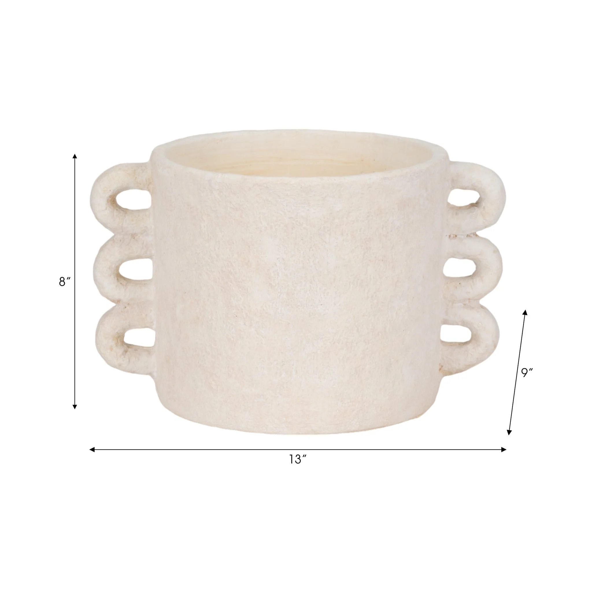 13" Arch Handle Planter, White - Image 8