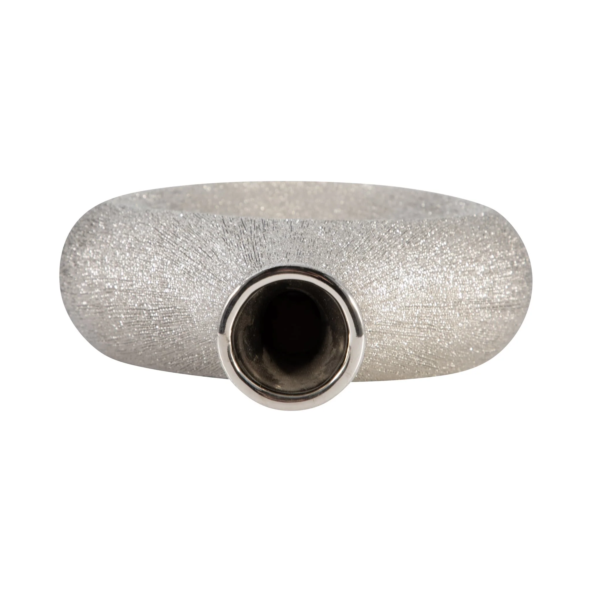 13" Beaded Oval Vase Cut-out, Silver - Image 5