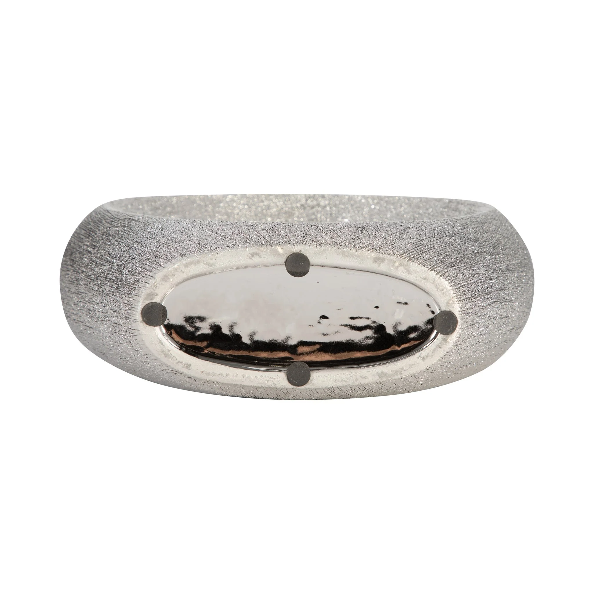 13" Beaded Oval Vase Cut-out, Silver - Image 6