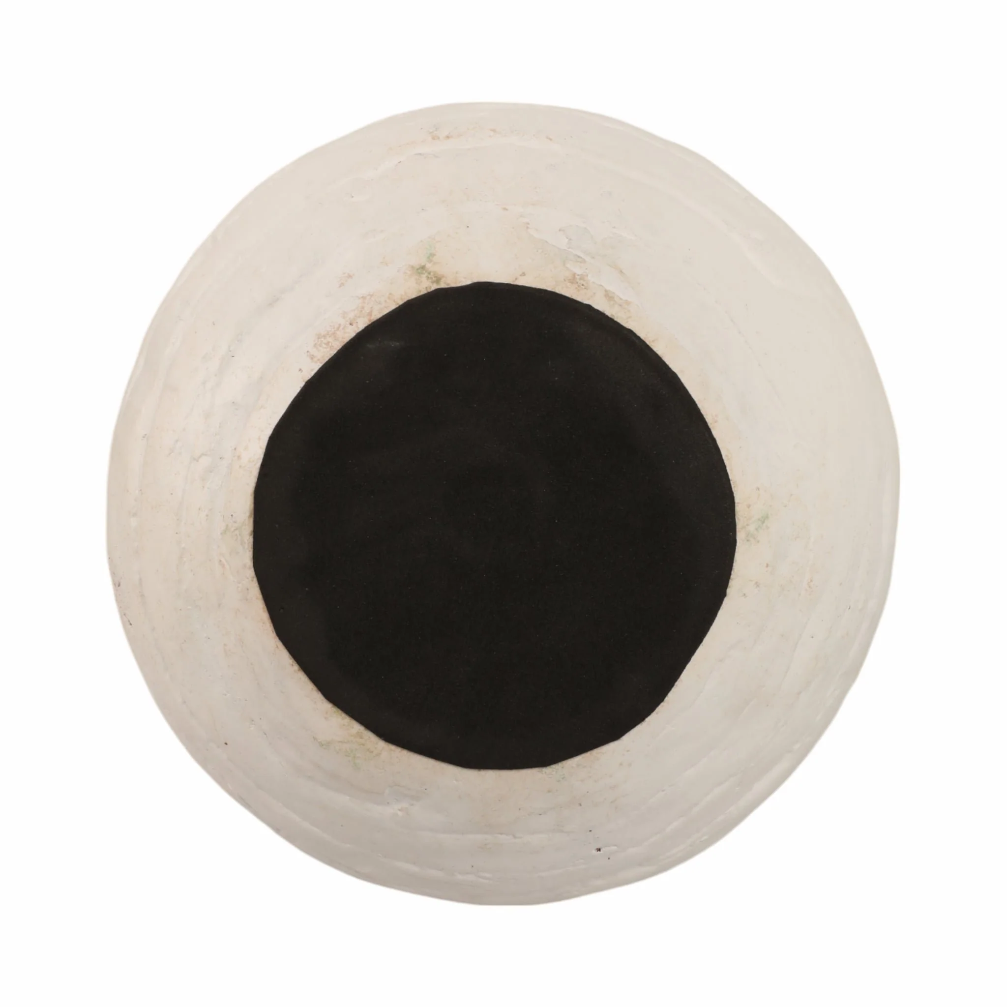 13" Bulbous Terracotta Eared Vase, Ivory - Image 8