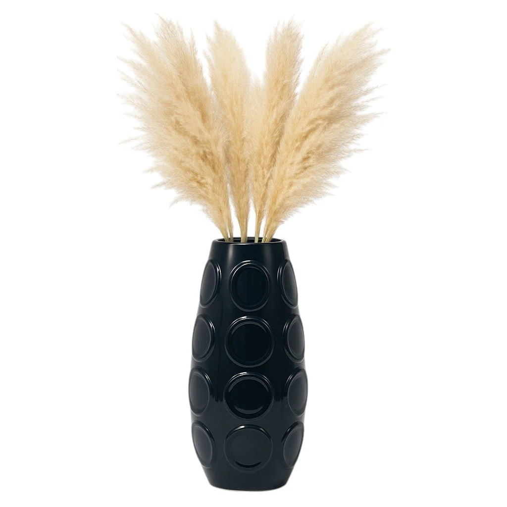 13" Circle Embossed Vase, Navy - Image 2