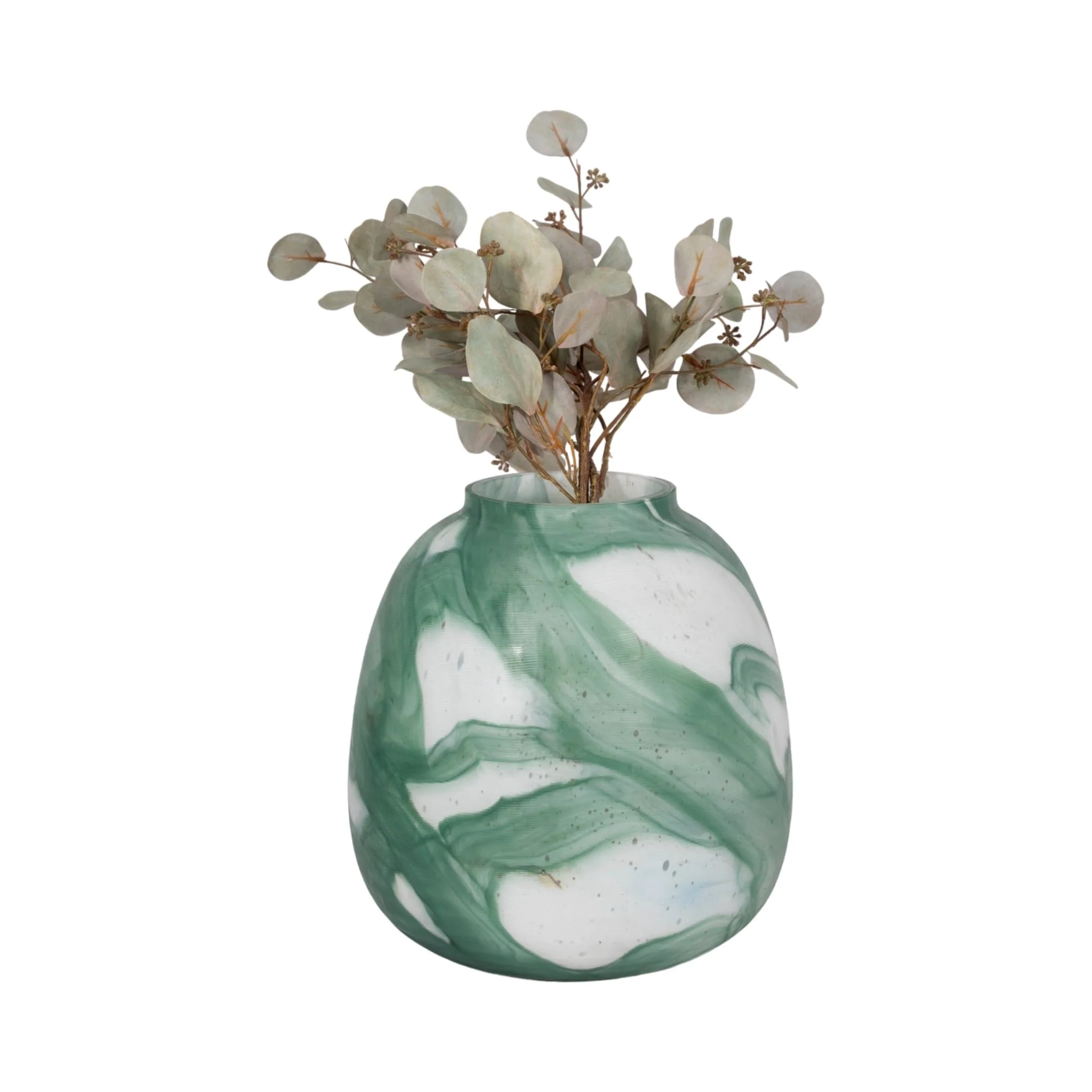13" Ebb & Flow Vase, Green/clear - Image 2