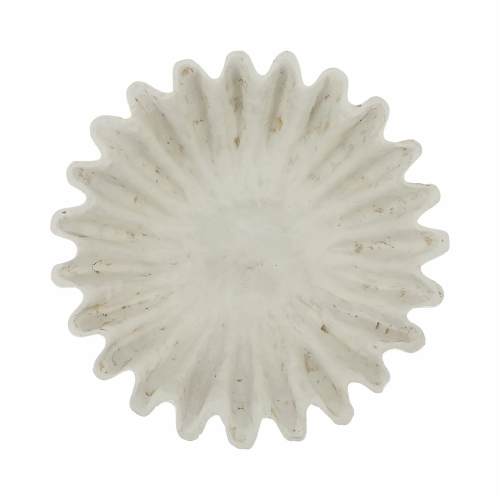 13" Fluted Paper Mache Bowl, Ivory - Image 5