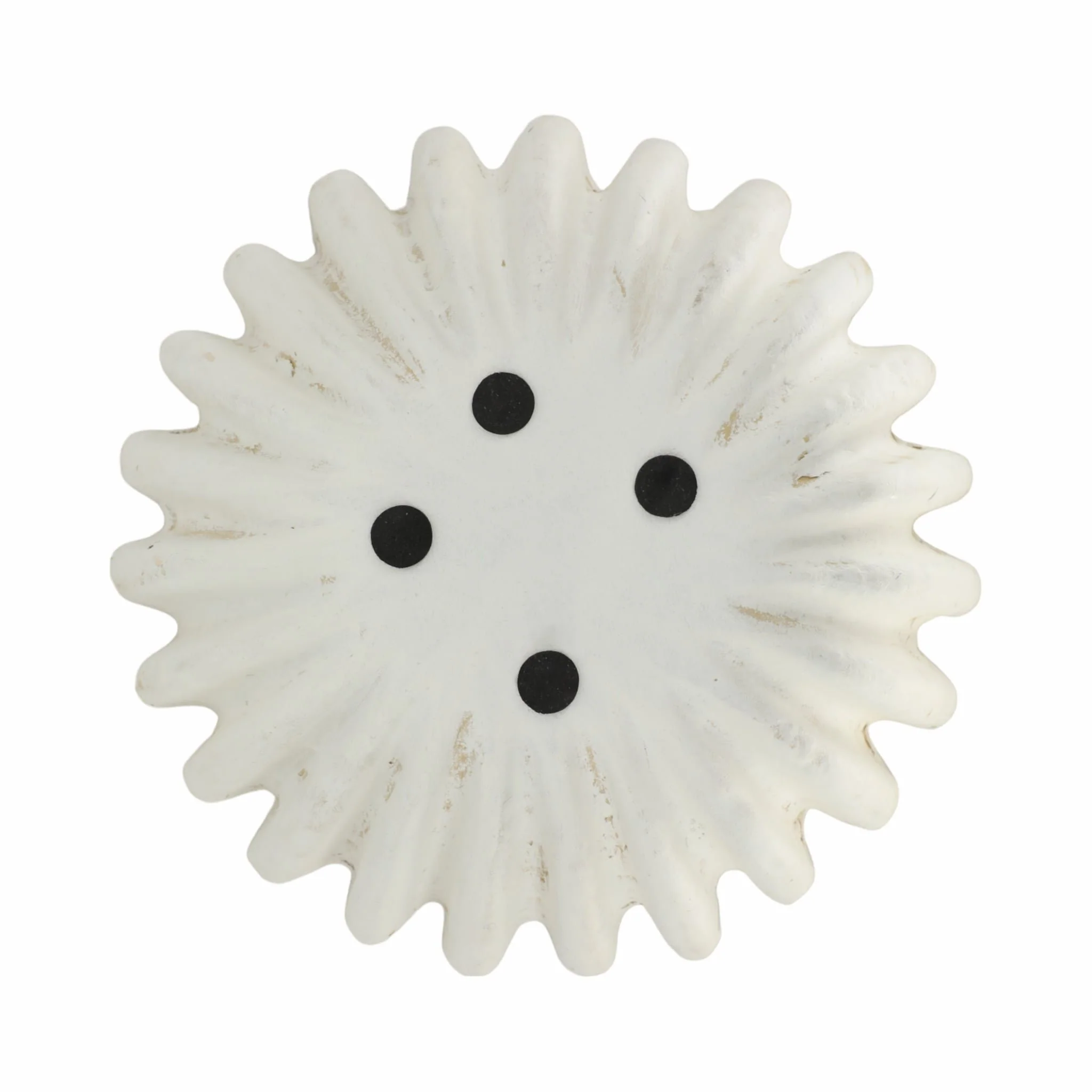 13" Fluted Paper Mache Bowl, Ivory - Image 6