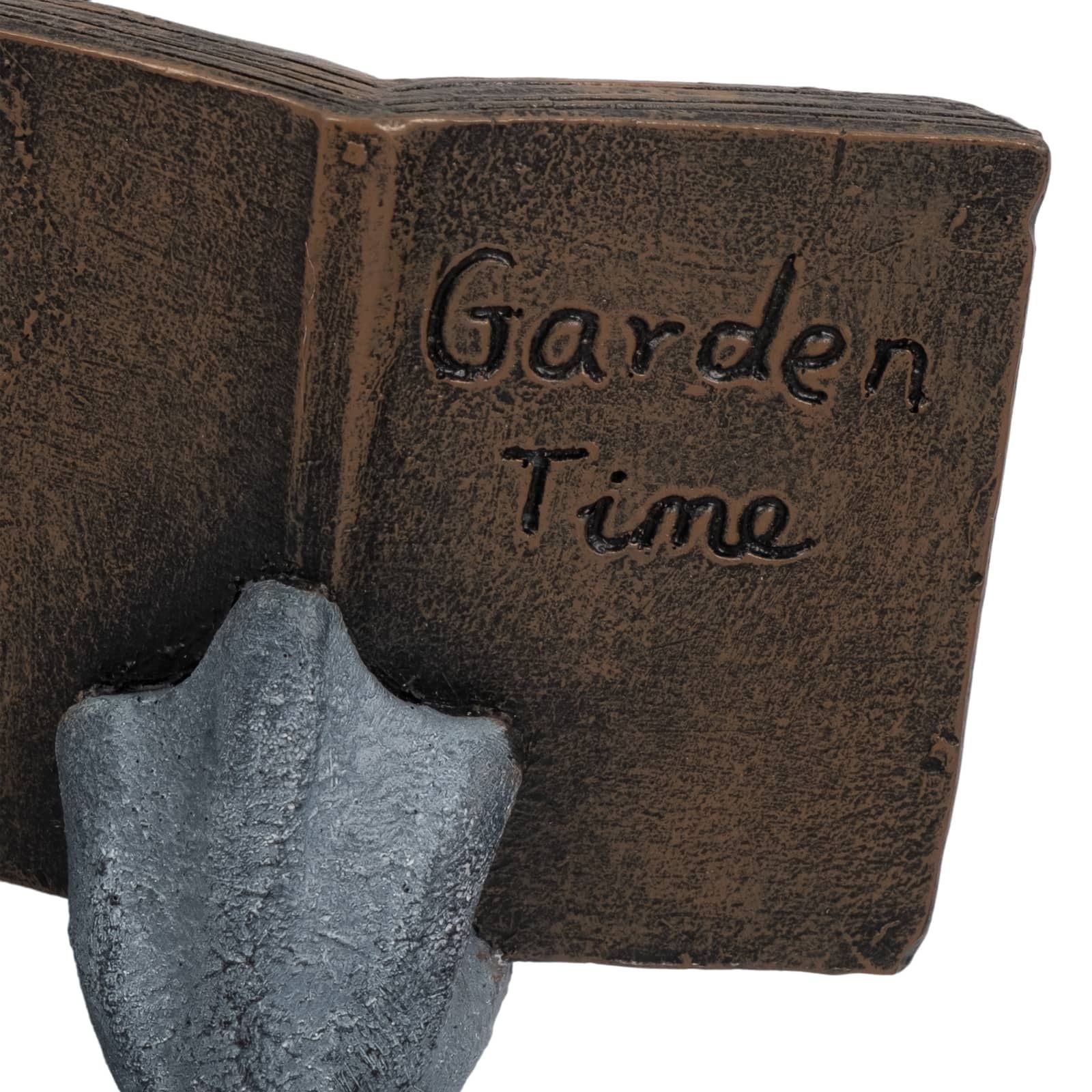 13" Frog On Stump With Book And Coffee, Multi - Image 5
