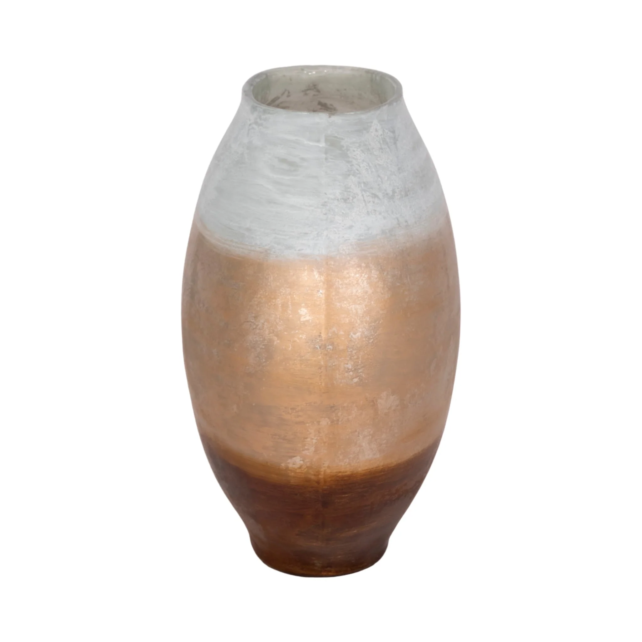 13" Gold Ombre Round Vase, White/gold - Image 4