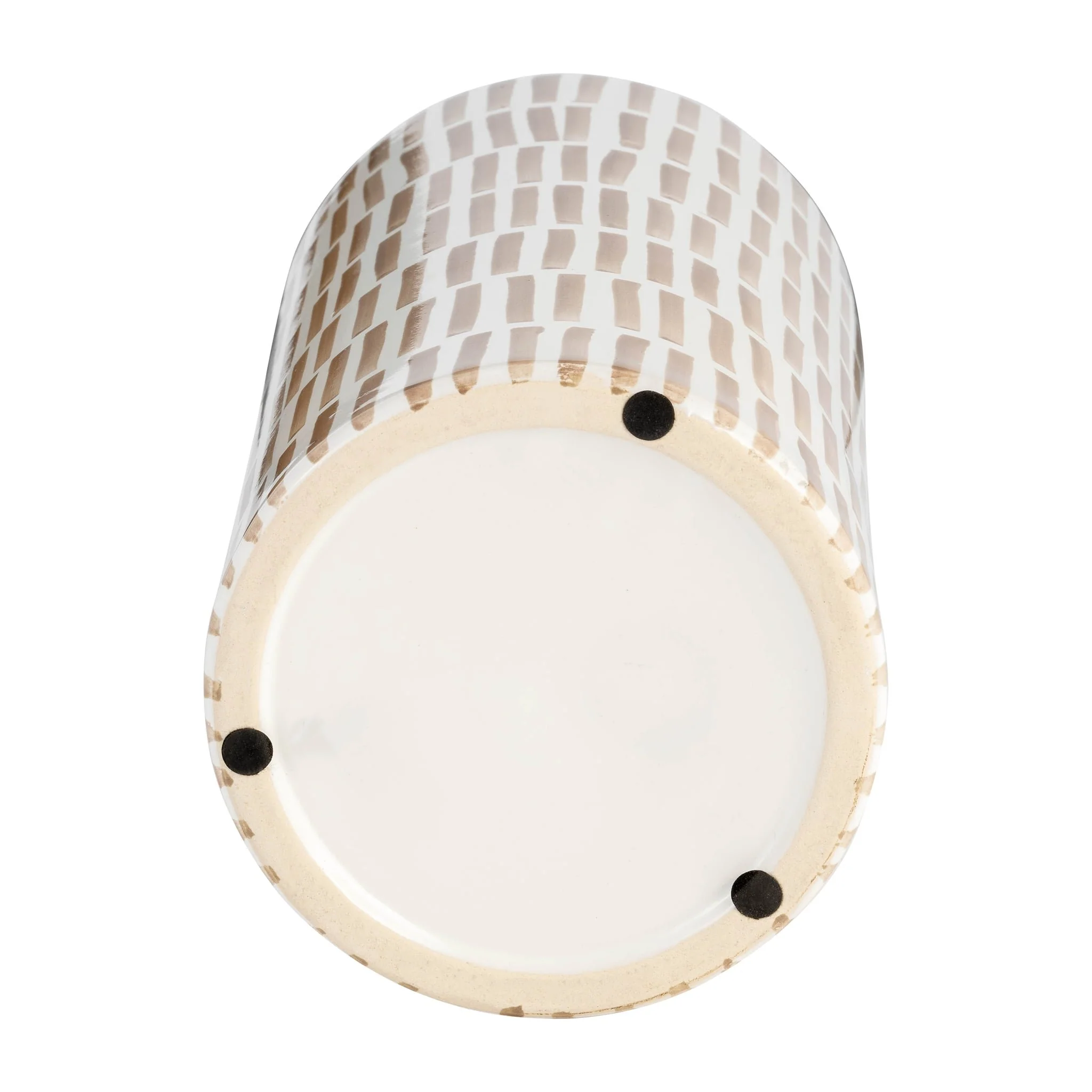 13" Jar W/ Gold Lid, Tan - Image 6