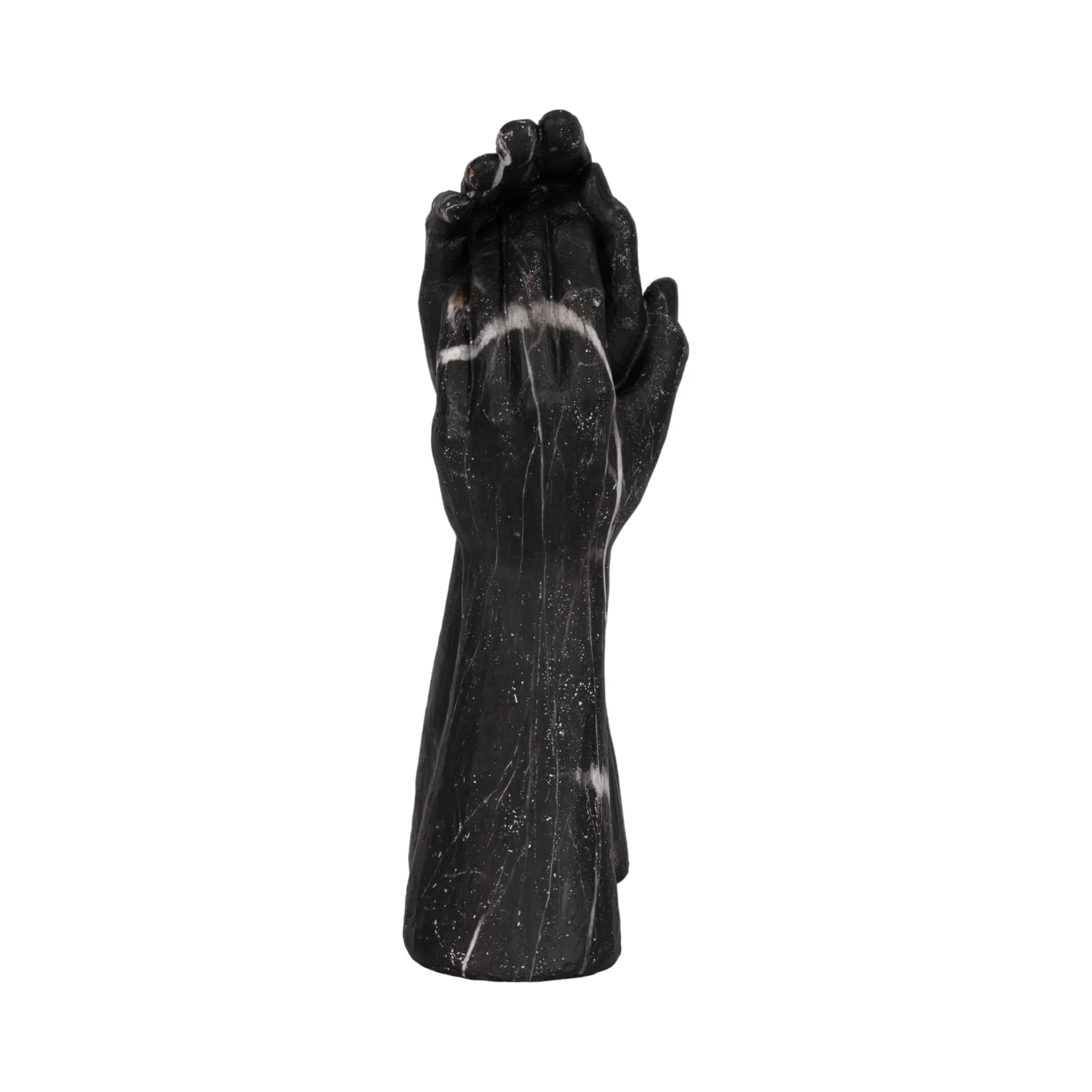 13" Marbled Hands Sculpture, Black/white - Image 3