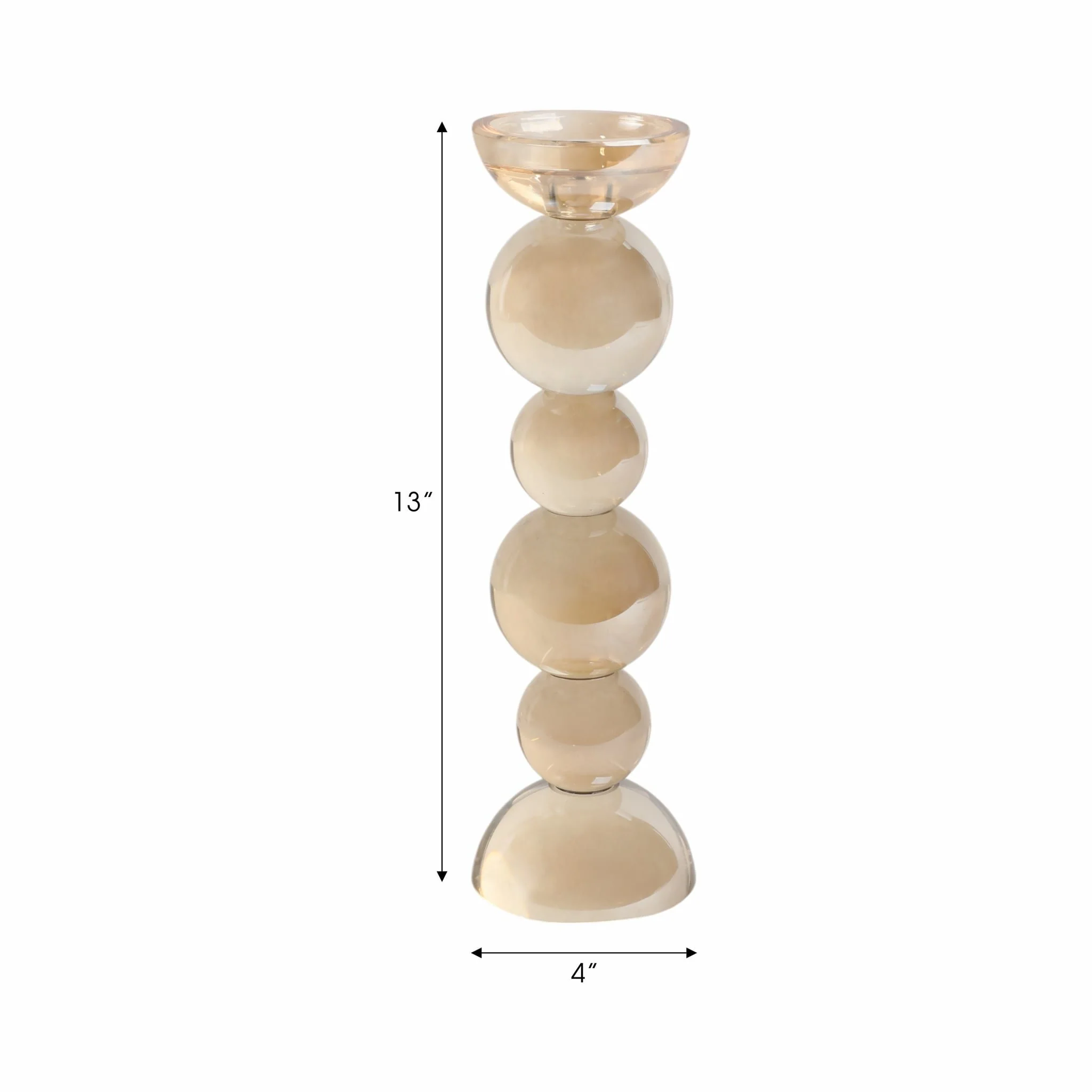 13" Multi Bubble Crystal Candle Holder W/ Taper, A - Image 6