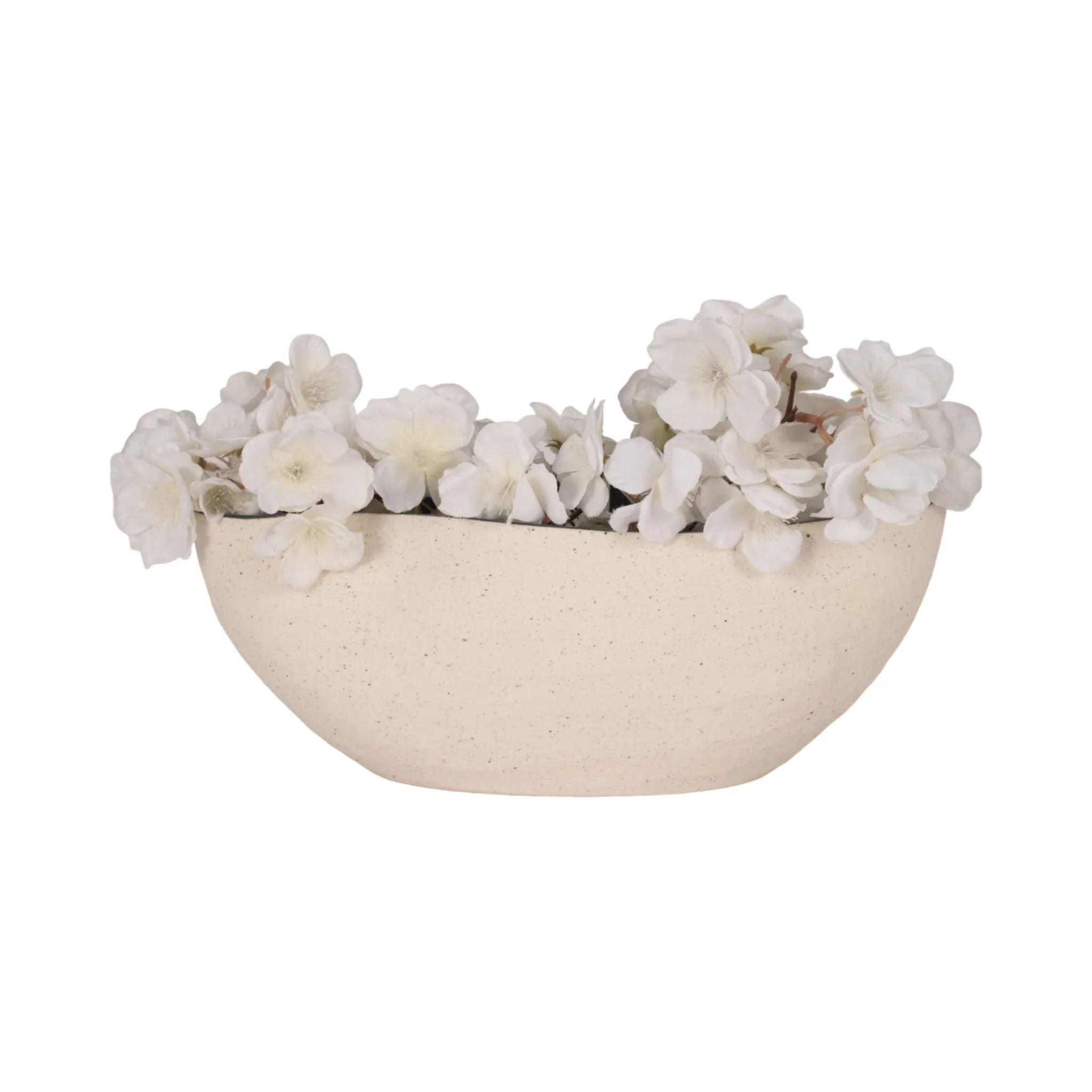 13" Reactive Curvy Oval Bowl, Blue/white - Image 2