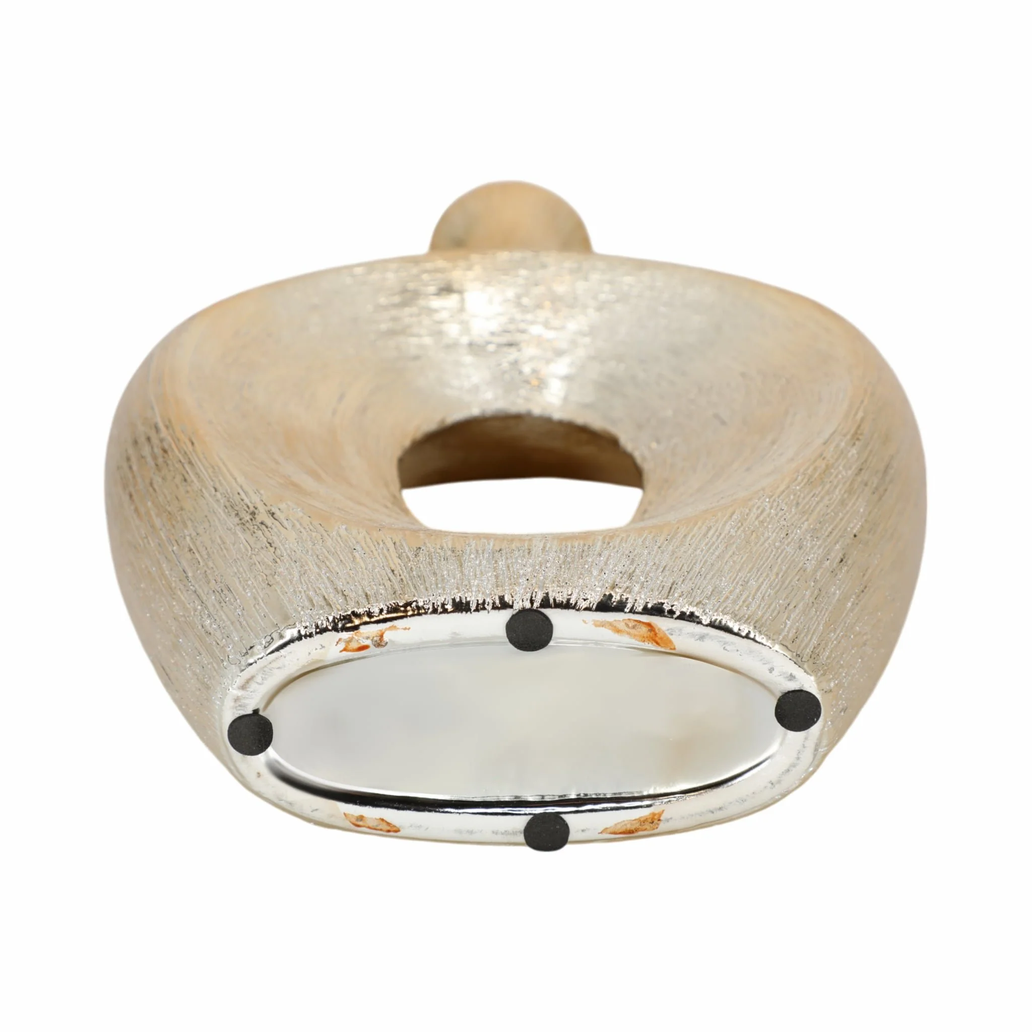 13" Scratched Oval Vase Cut-out, Champagne - Image 7