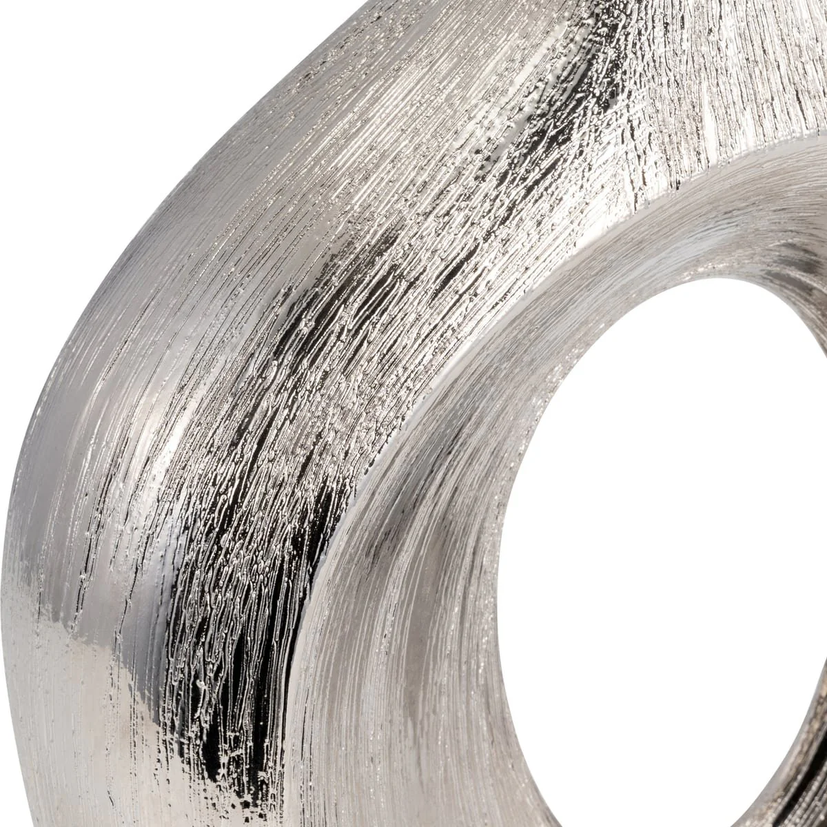13" Scratched Oval Vase Cut-out, Silver - Image 4