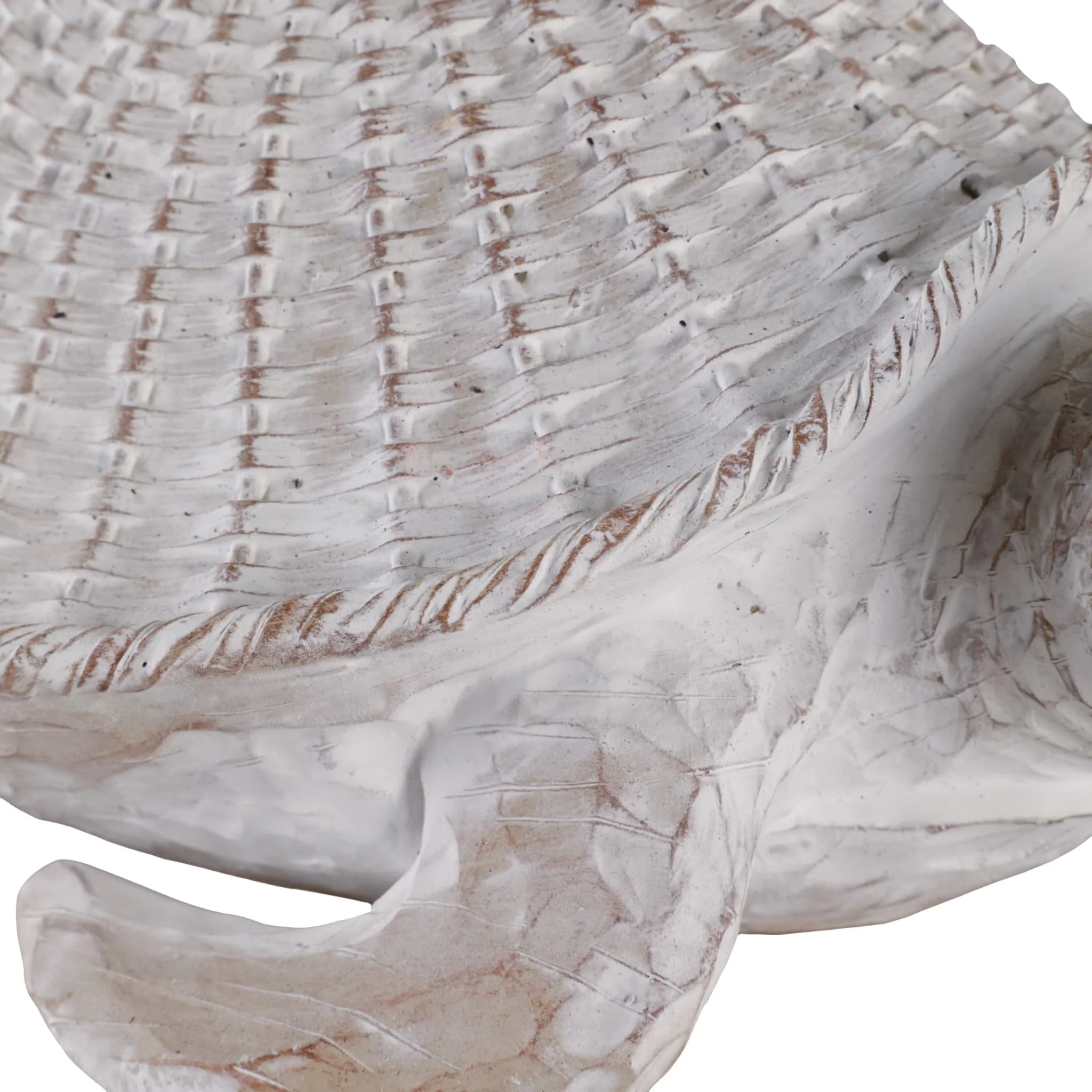 13"  Sea Turtle Woven Pattern, White - Image 5