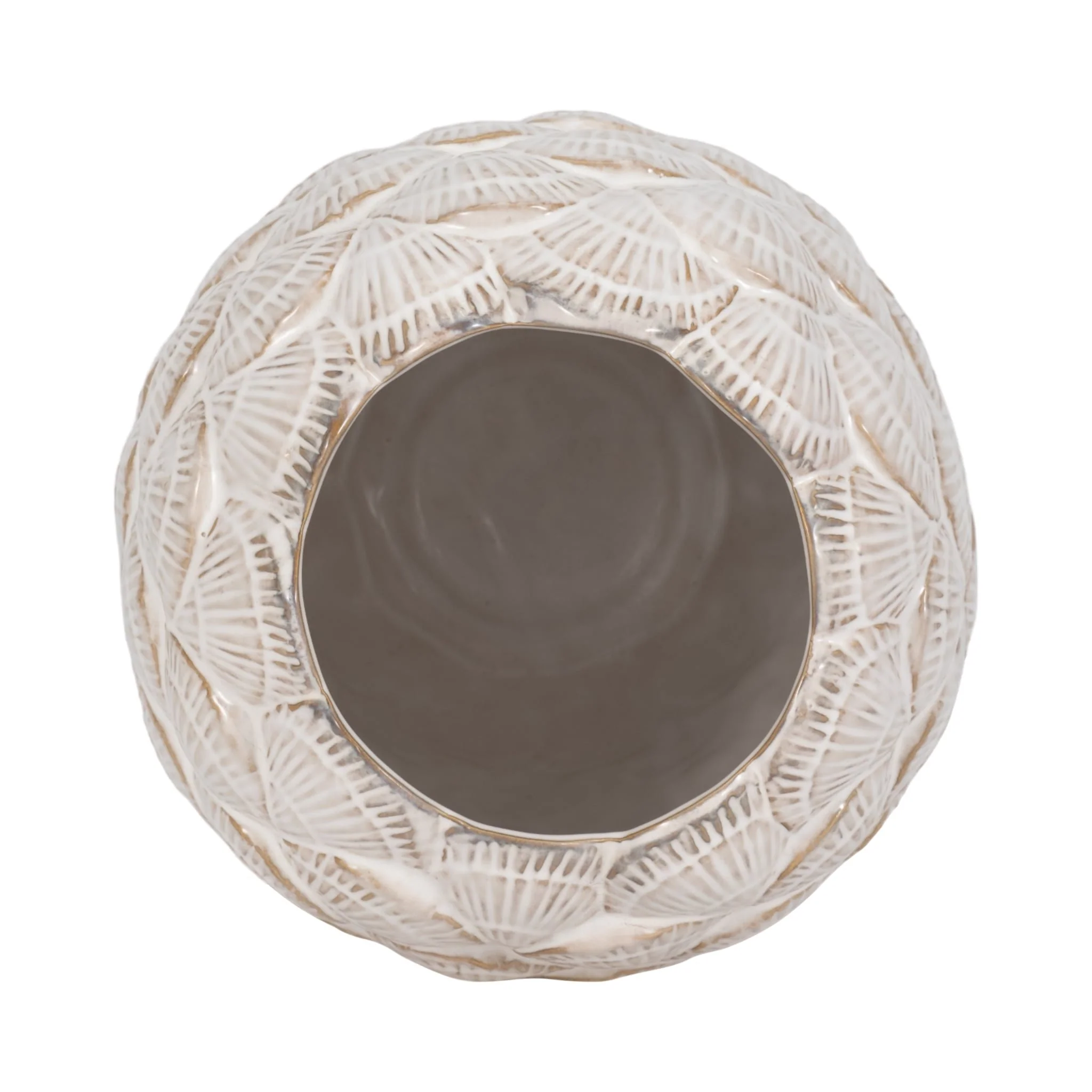 13" Seashells Vase, White - Image 5