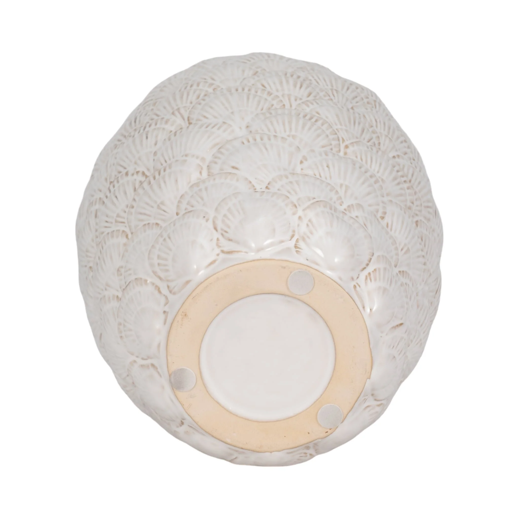 13" Seashells Vase, White - Image 6