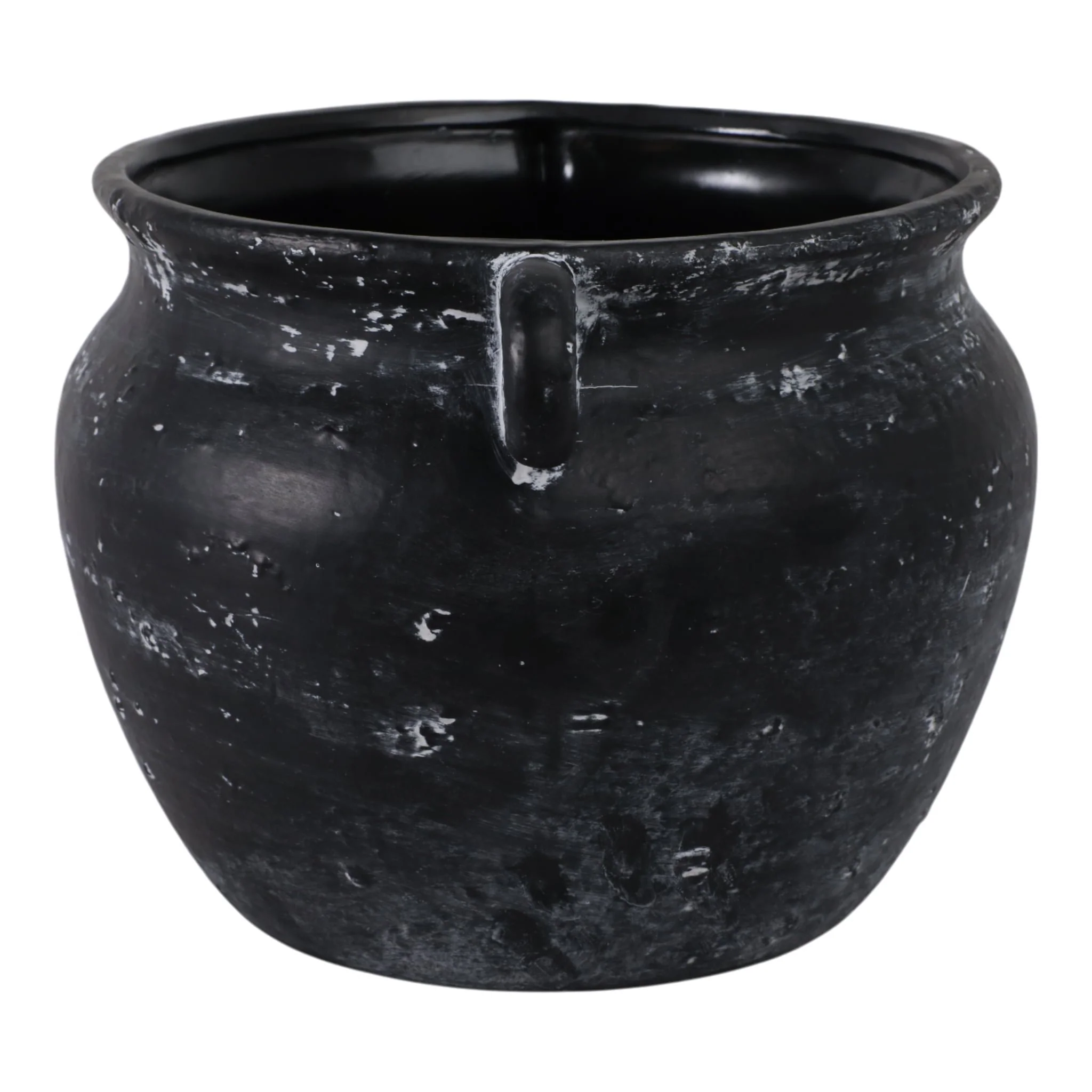 13" Textured Stoneware Jug Planter, Black - Image 2