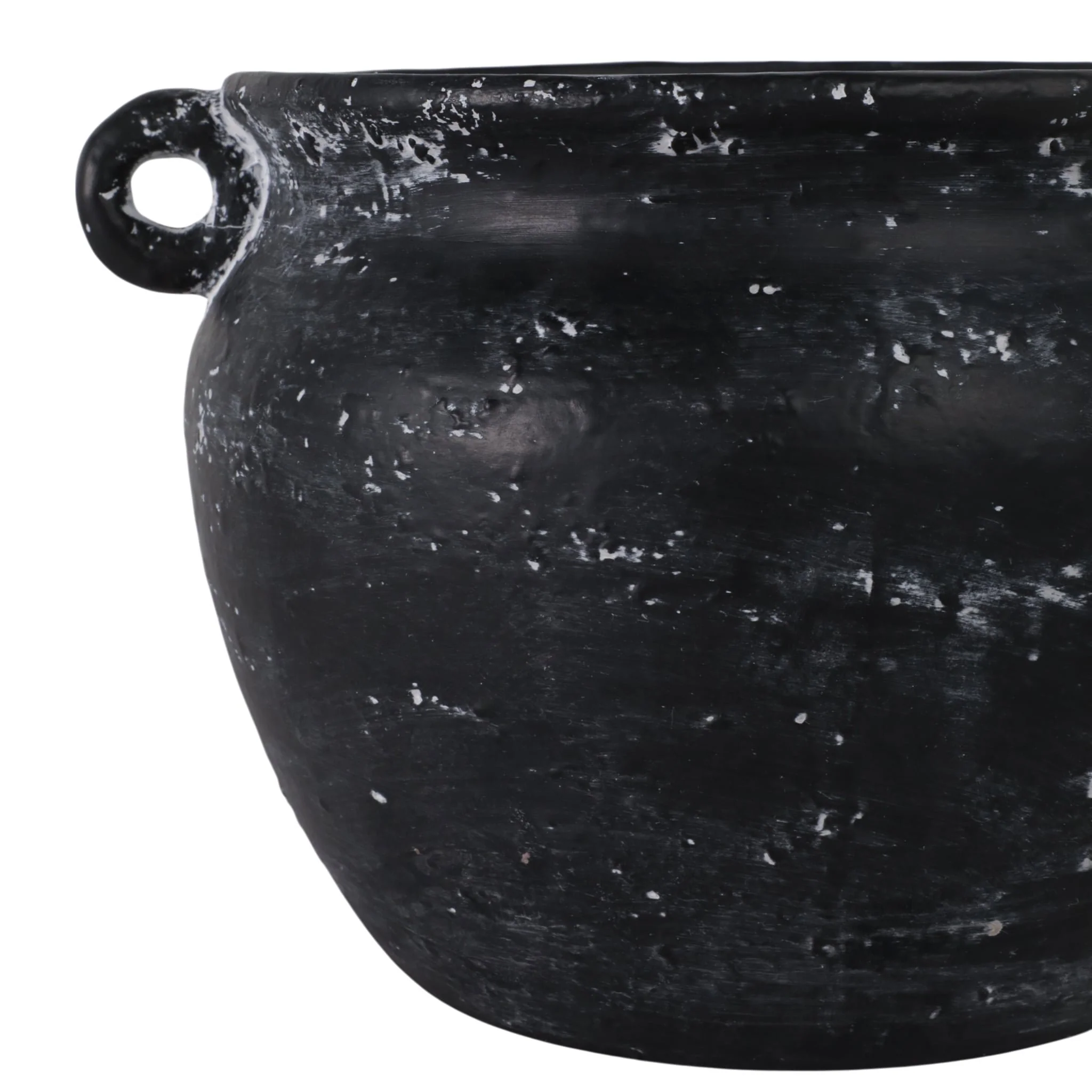 13" Textured Stoneware Jug Planter, Black - Image 4