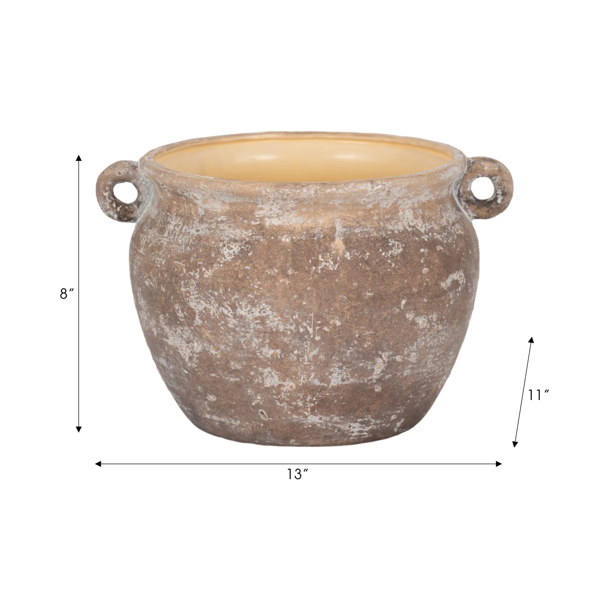 13" Textured Stoneware Jug Planter, Ivory - Image 9