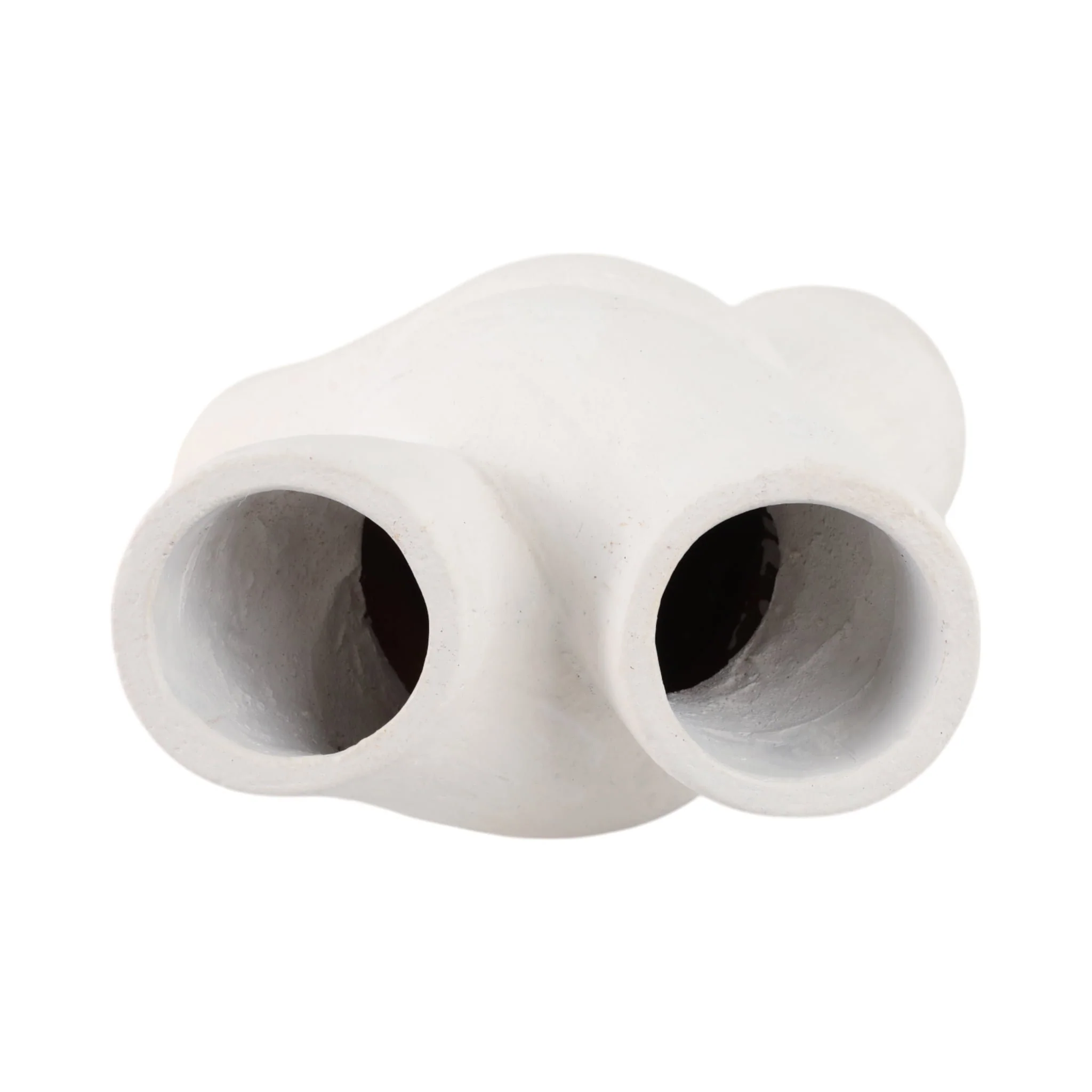 13" Twisted X Shape Terracotta Vase, White - Image 6