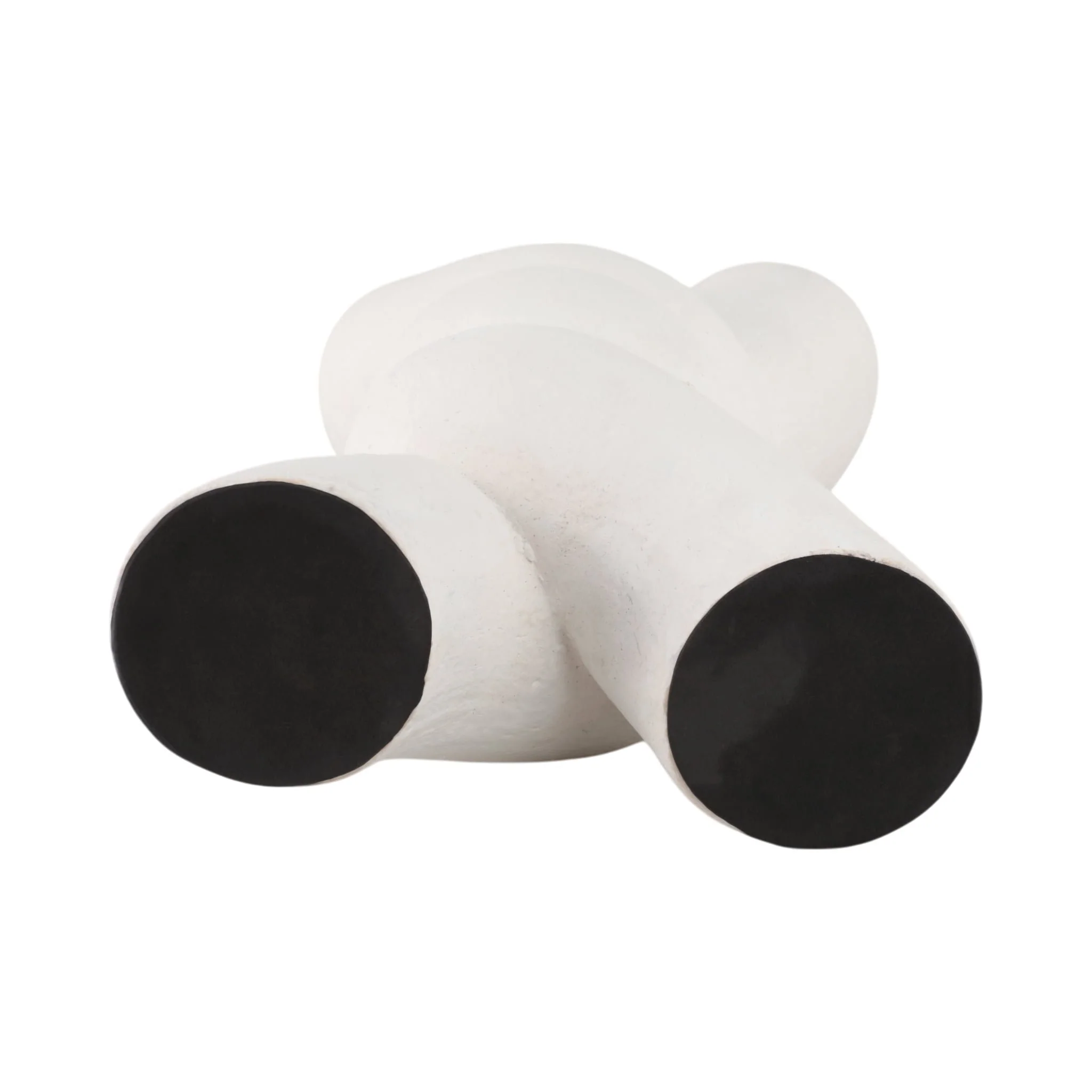 13" Twisted X Shape Terracotta Vase, White - Image 7