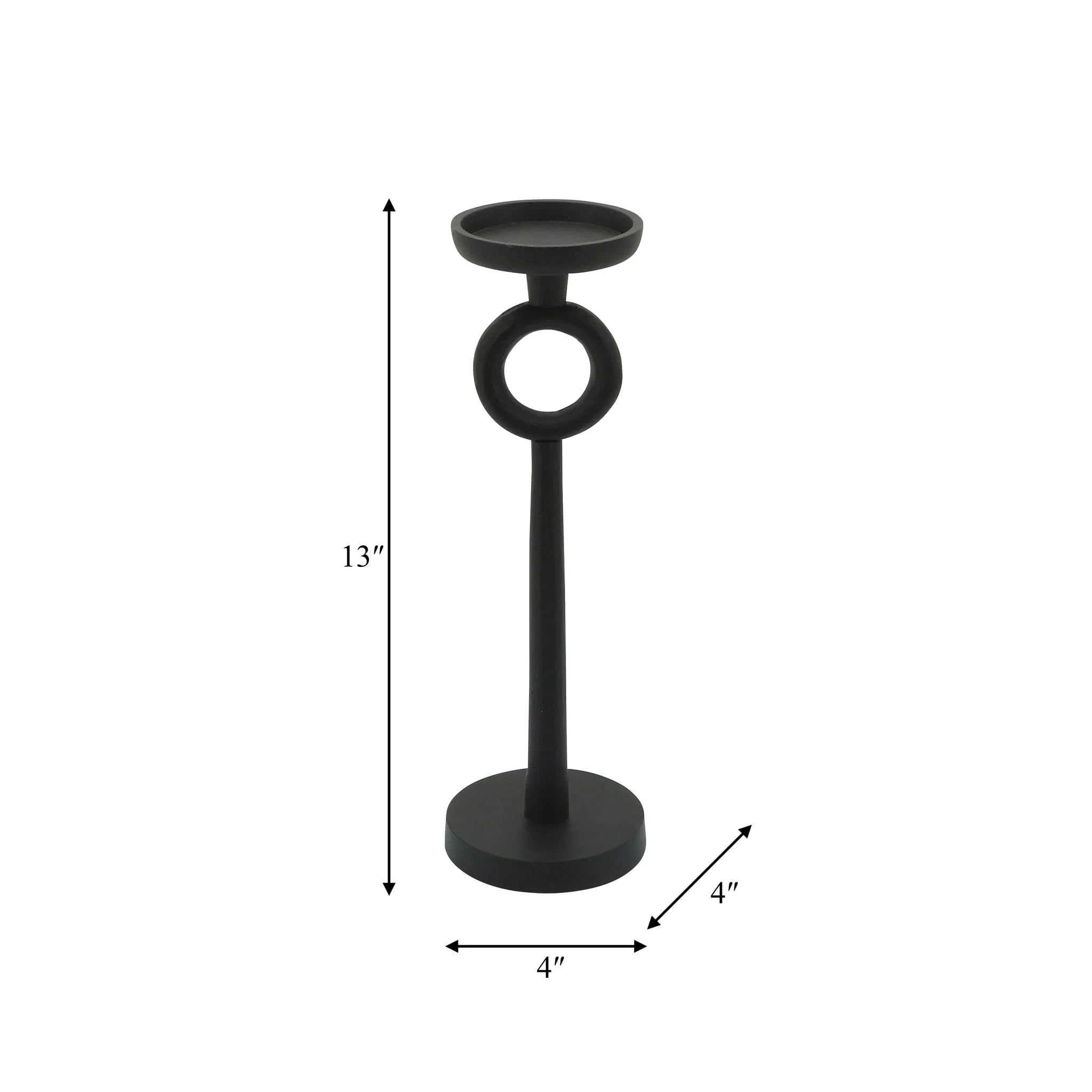 13"h Metal Candle Holder, Black - Image 5
