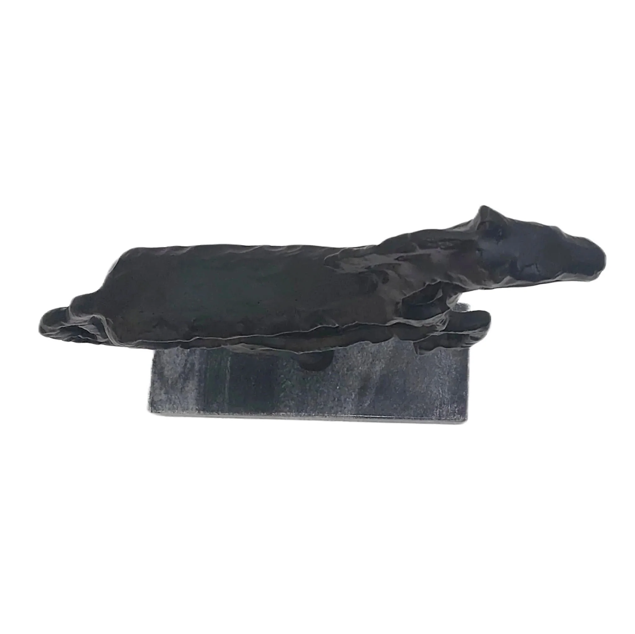 13x11" Galloping Horse On Marble Base, Black - Image 8