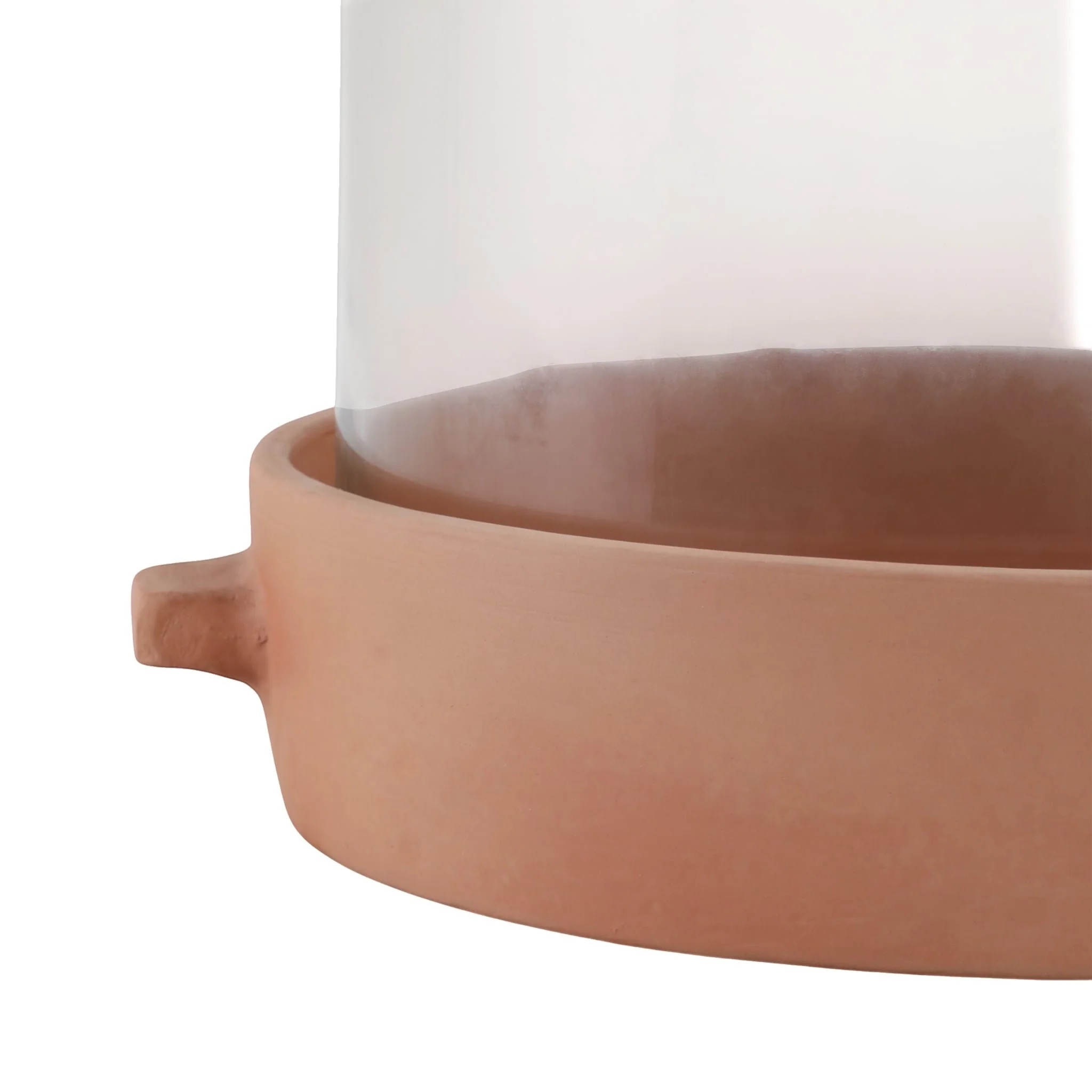 13x12" Terracotta Hurricane Pillar Holder, Natural - Image 5