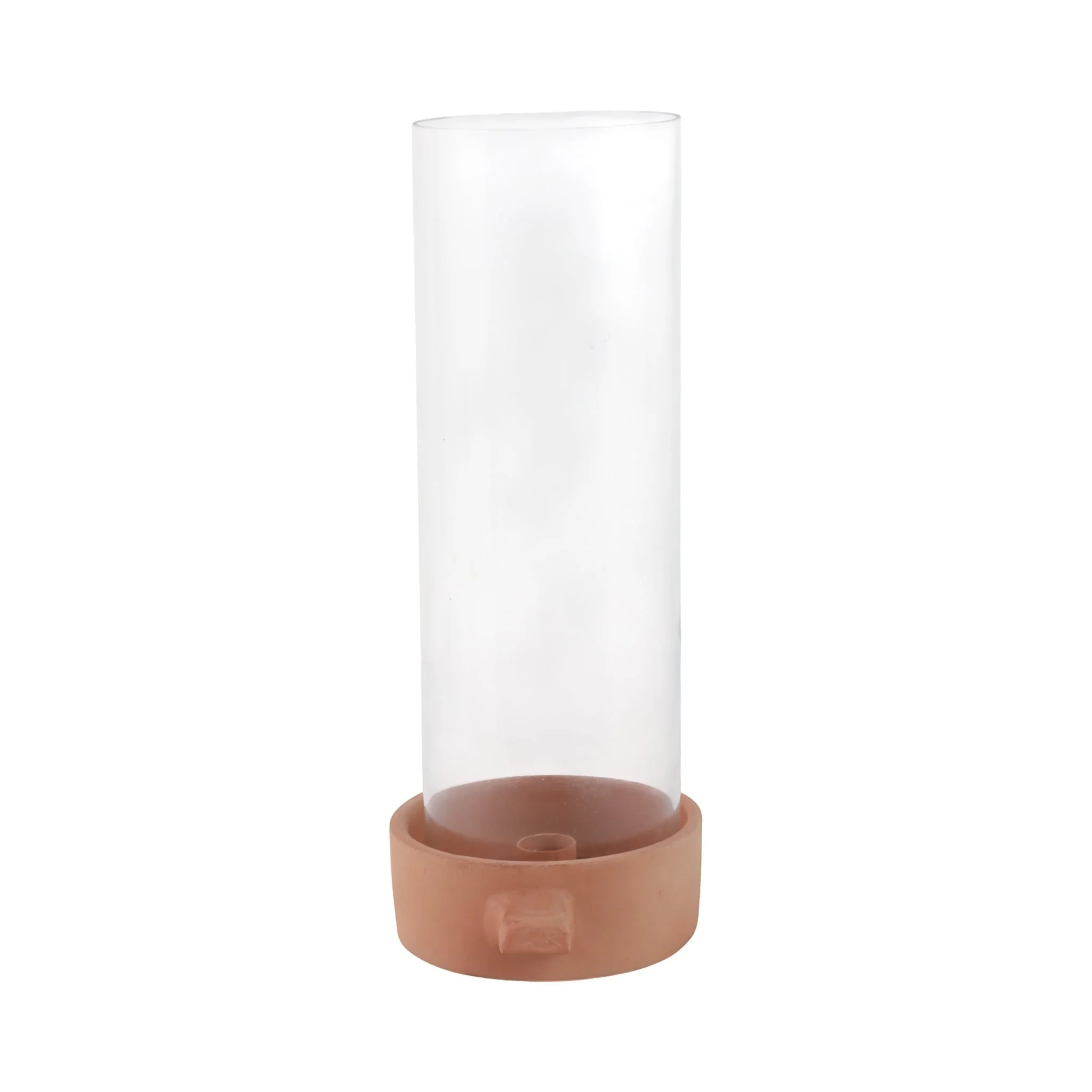 13x7" Terracotta Hurricane Taper Holder, Natural - Image 3