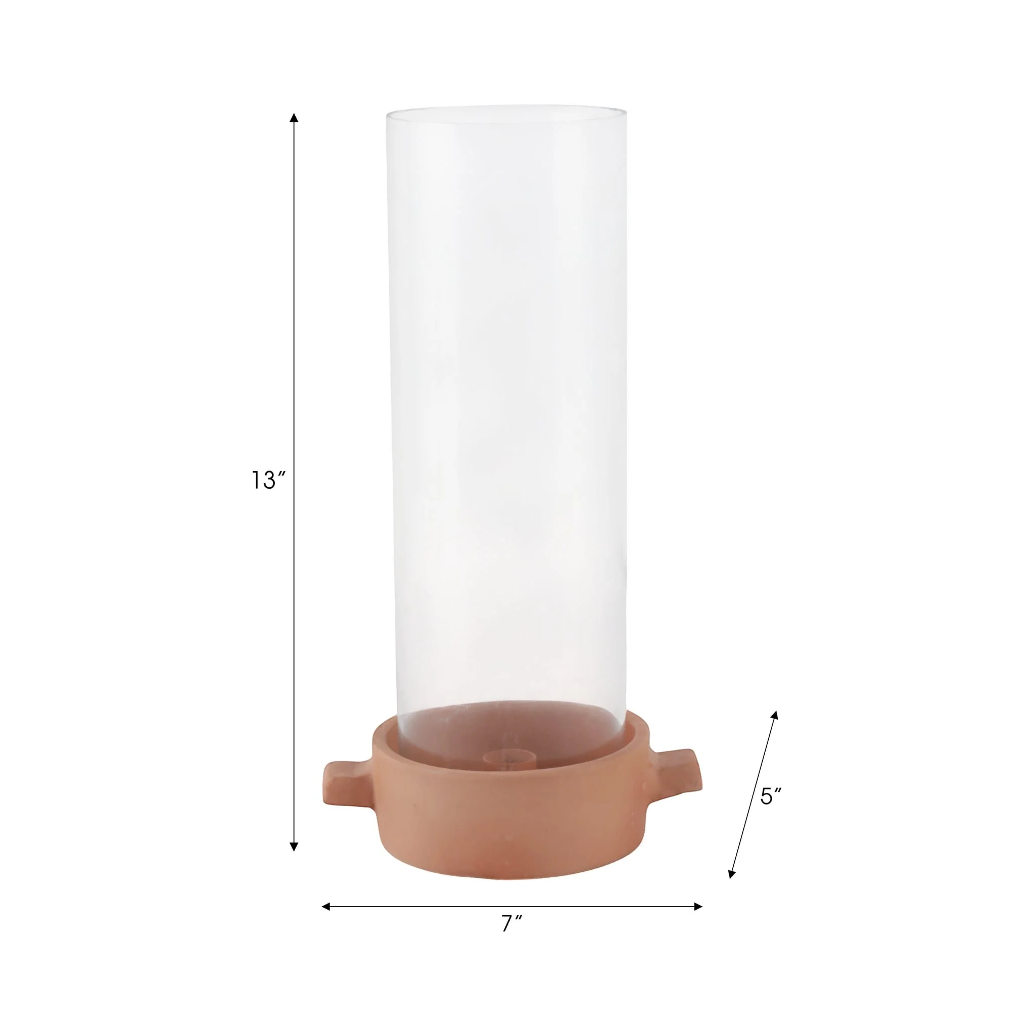 13x7" Terracotta Hurricane Taper Holder, Natural - Image 8