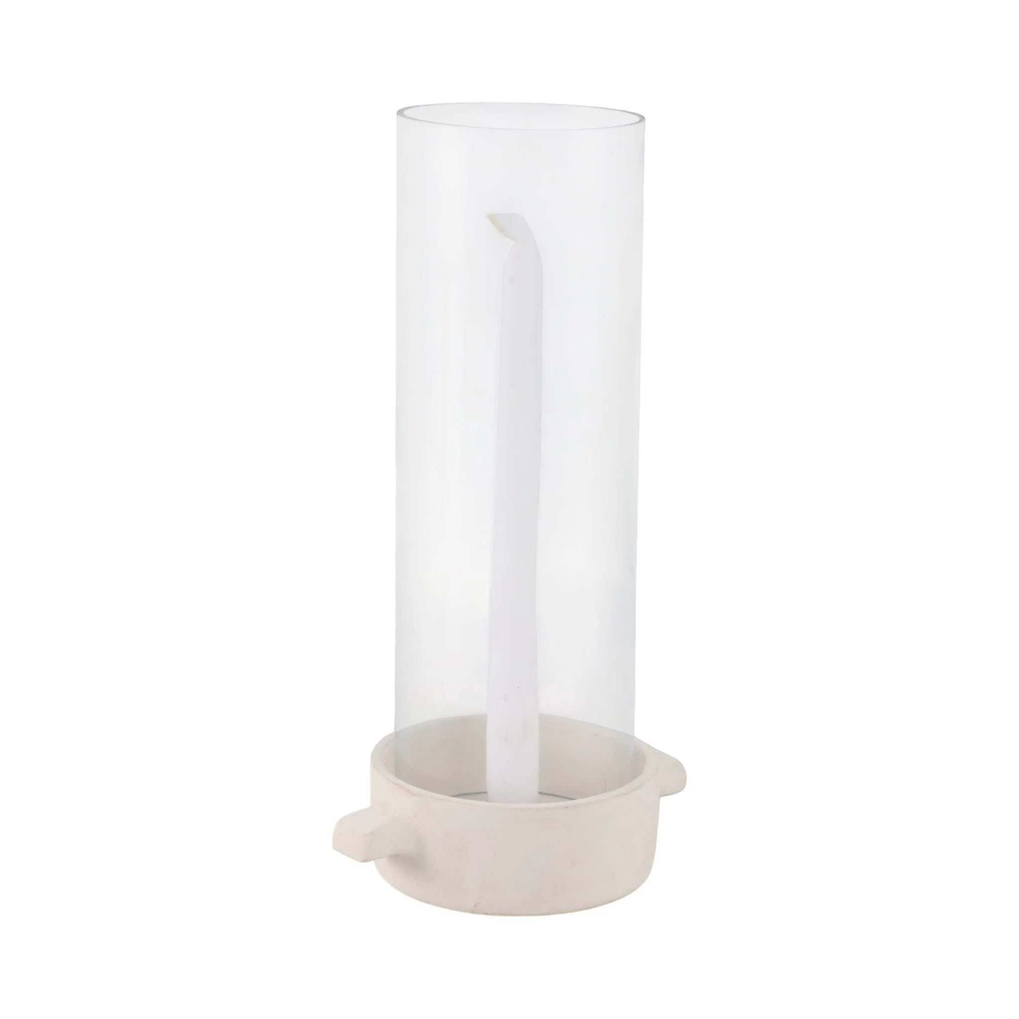 13x7" Terracotta Hurricane Taper Holder, White - Image 2