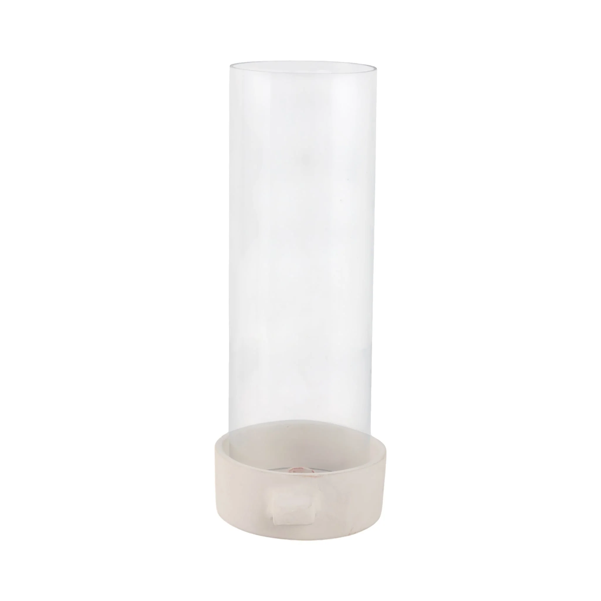 13x7" Terracotta Hurricane Taper Holder, White - Image 3
