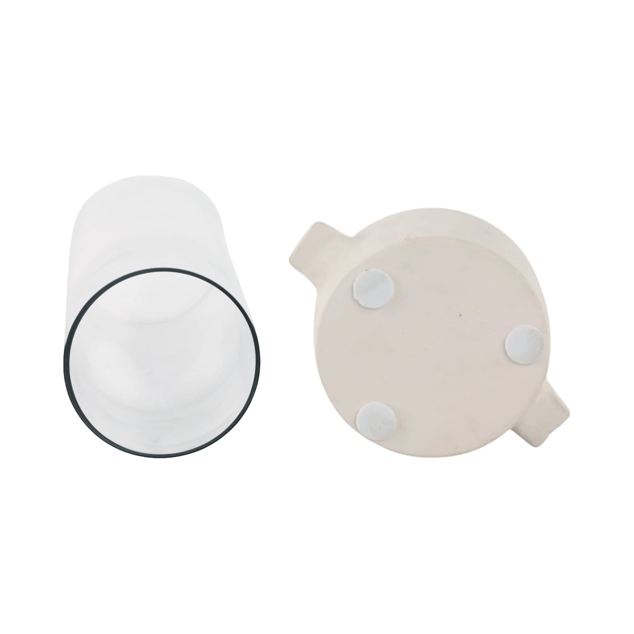 13x7" Terracotta Hurricane Taper Holder, White - Image 7