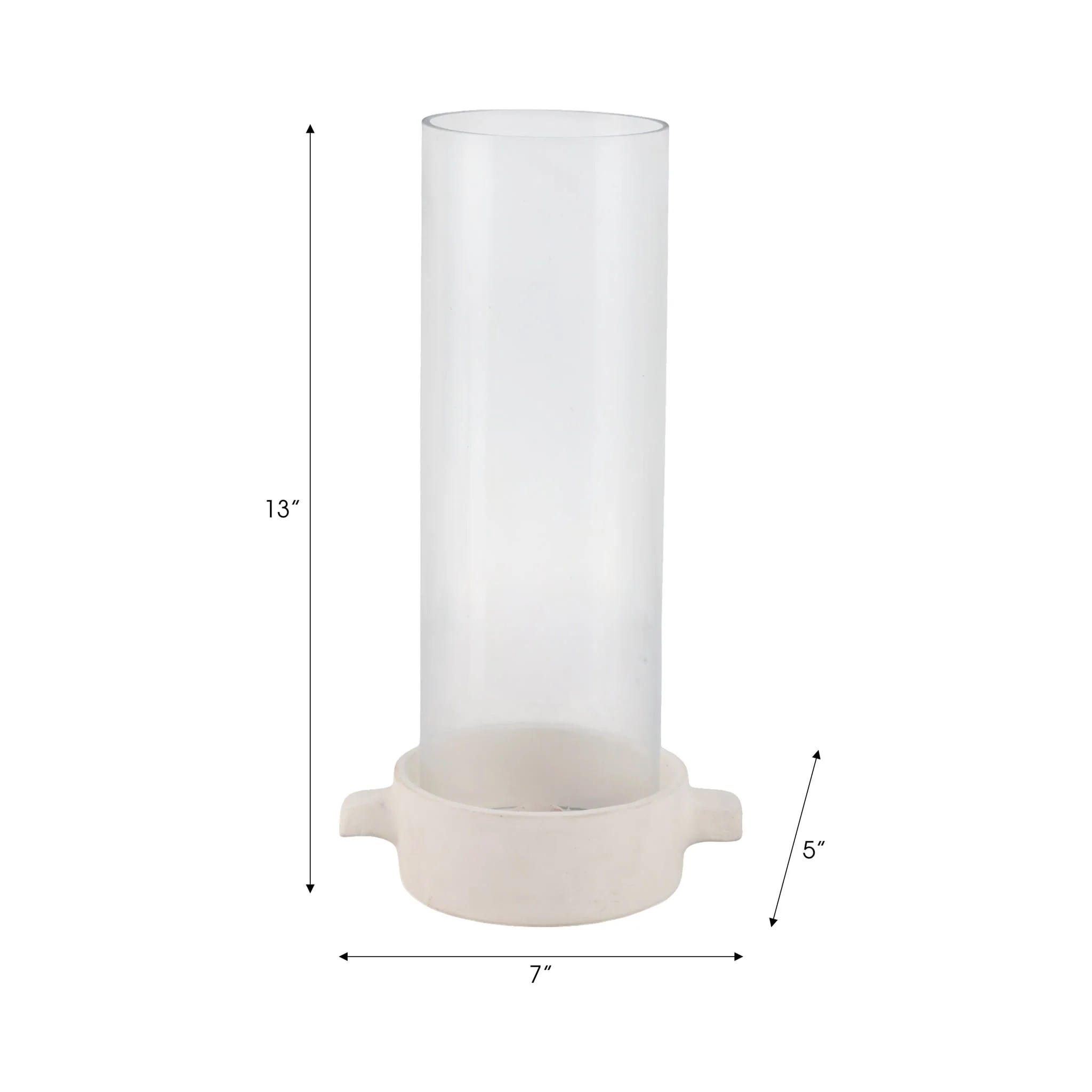 13x7" Terracotta Hurricane Taper Holder, White - Image 8