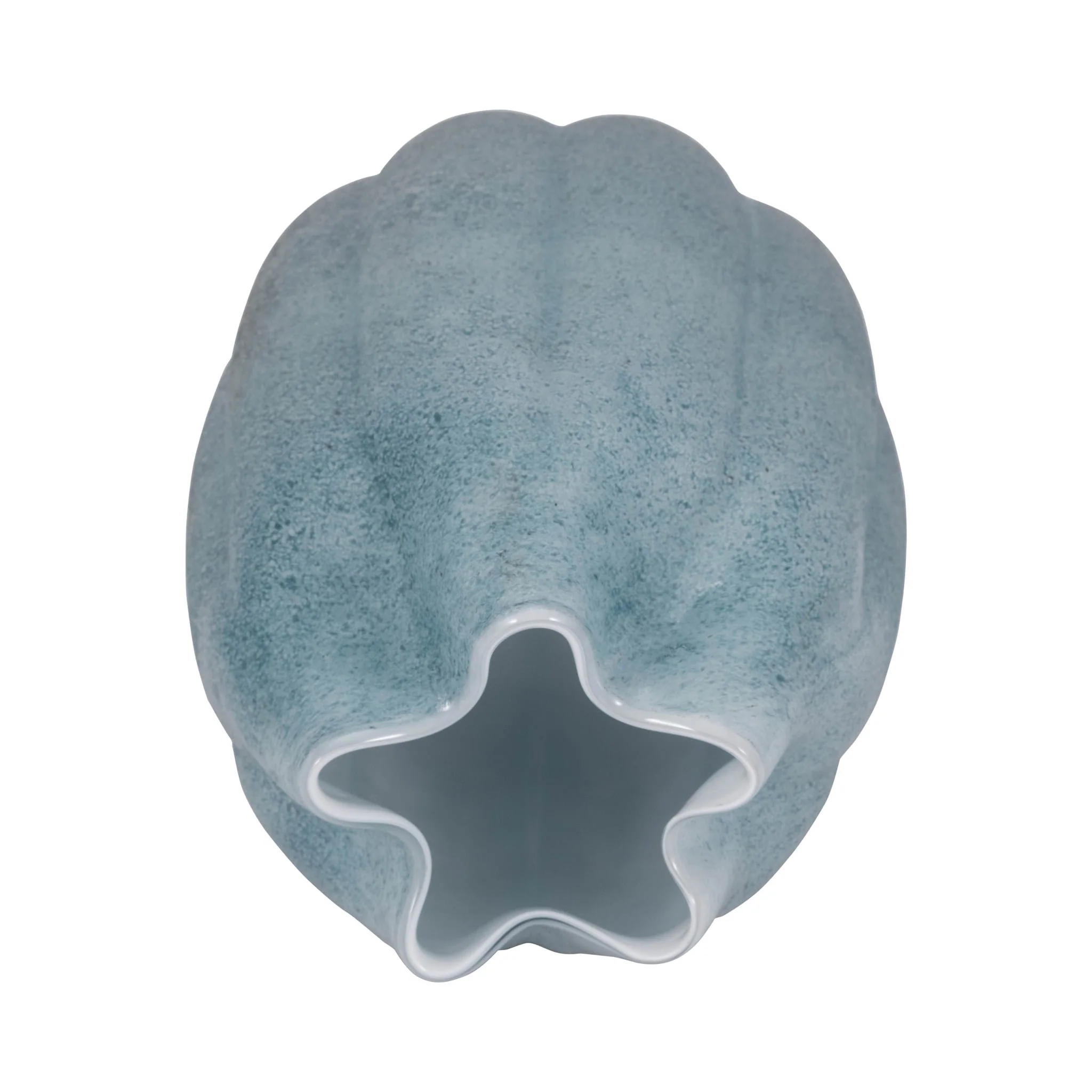 14" Glass Sea Urchin Vase, Blue - Image 5