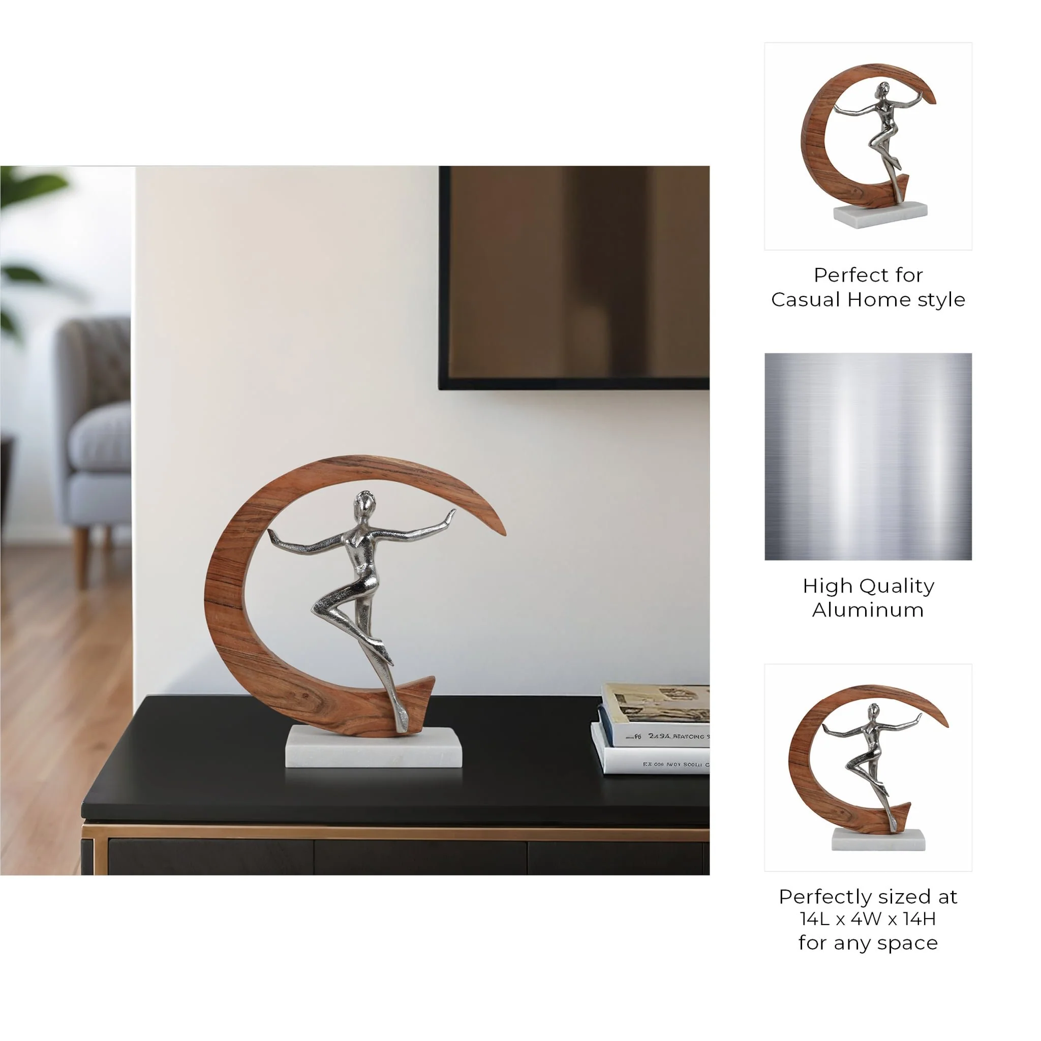 14" Metal Gymnast, Silver - Image 8