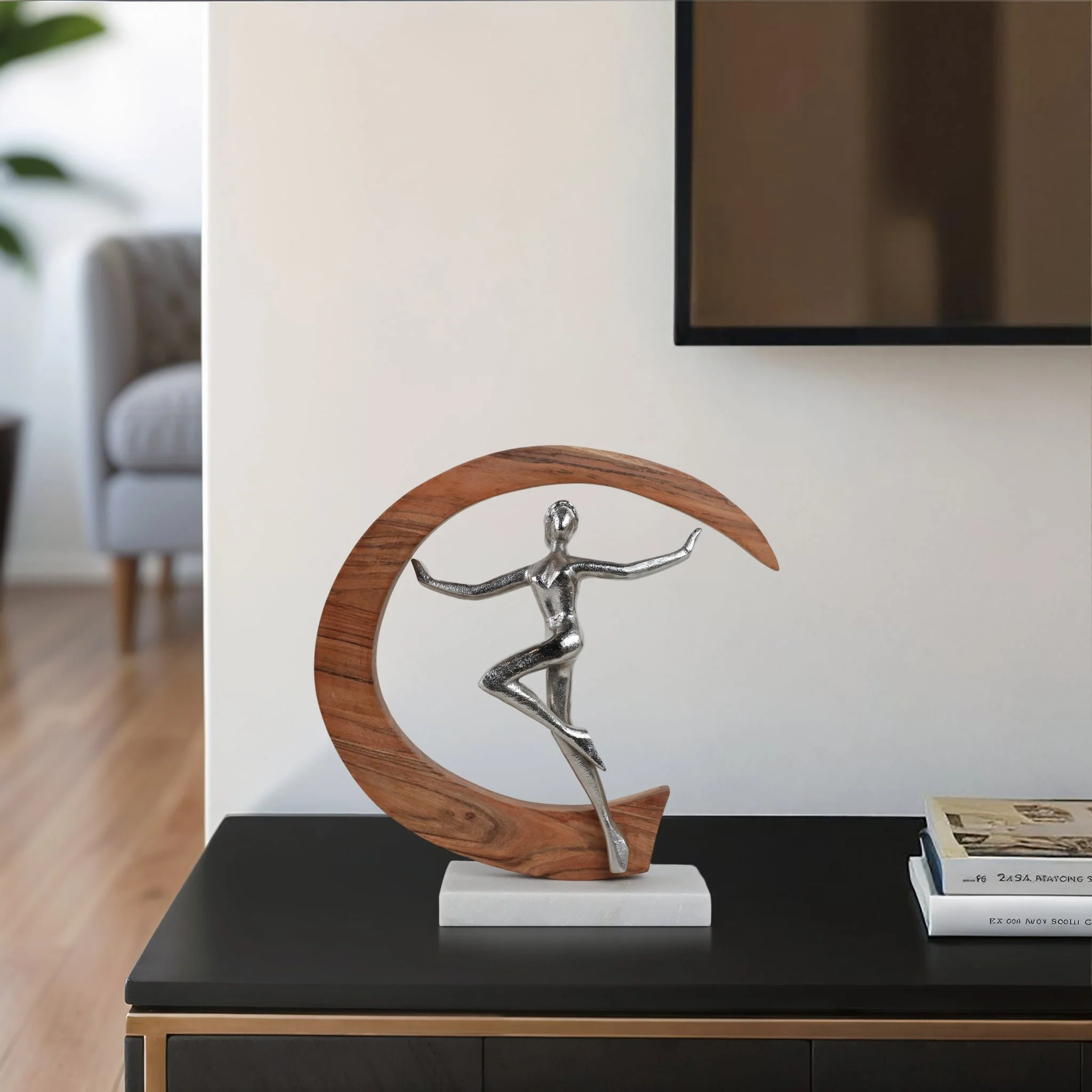 14" Metal Gymnast, Silver - Image 9