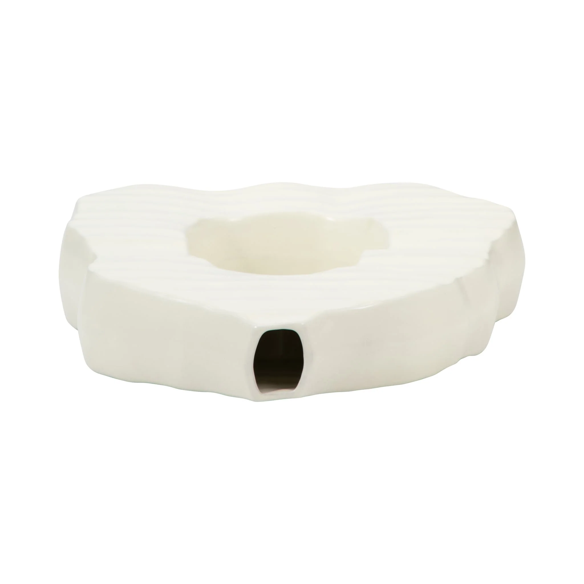 14" Ribbed Open-cut Out Vase, Ivory - Image 6