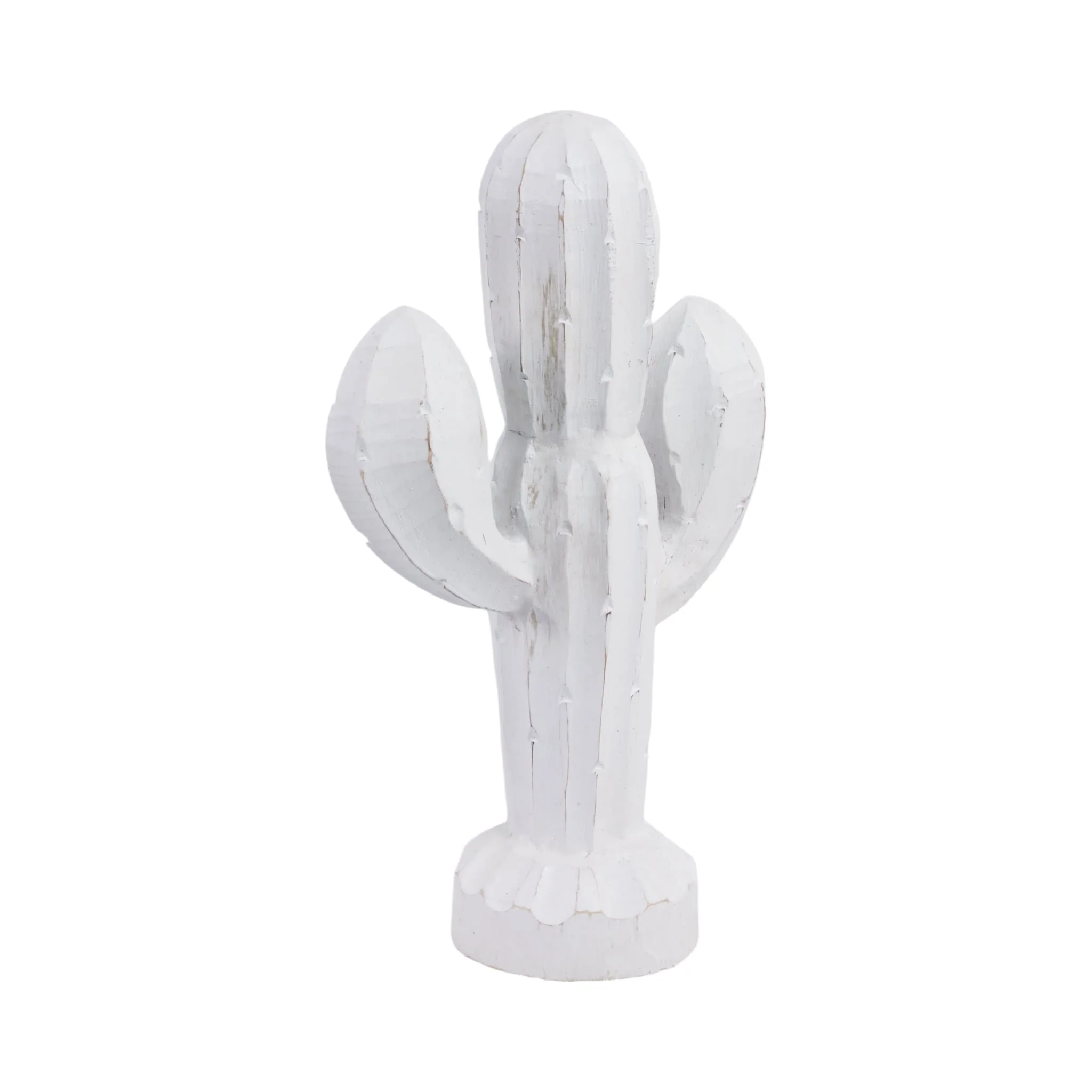 14" Wooden Cactus Decor, Wht - Image 2