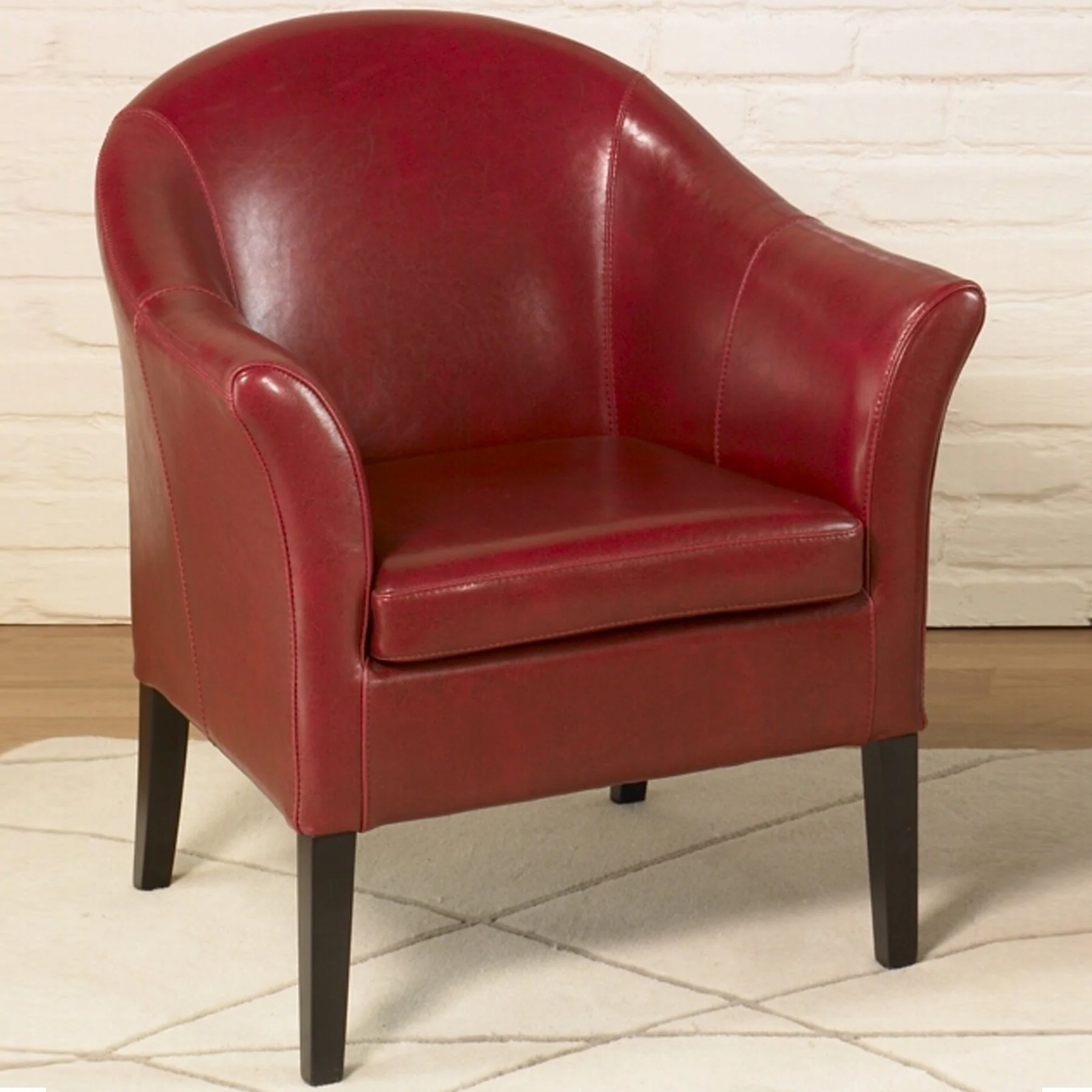 1404 Red Leather Club Chair - Image 2