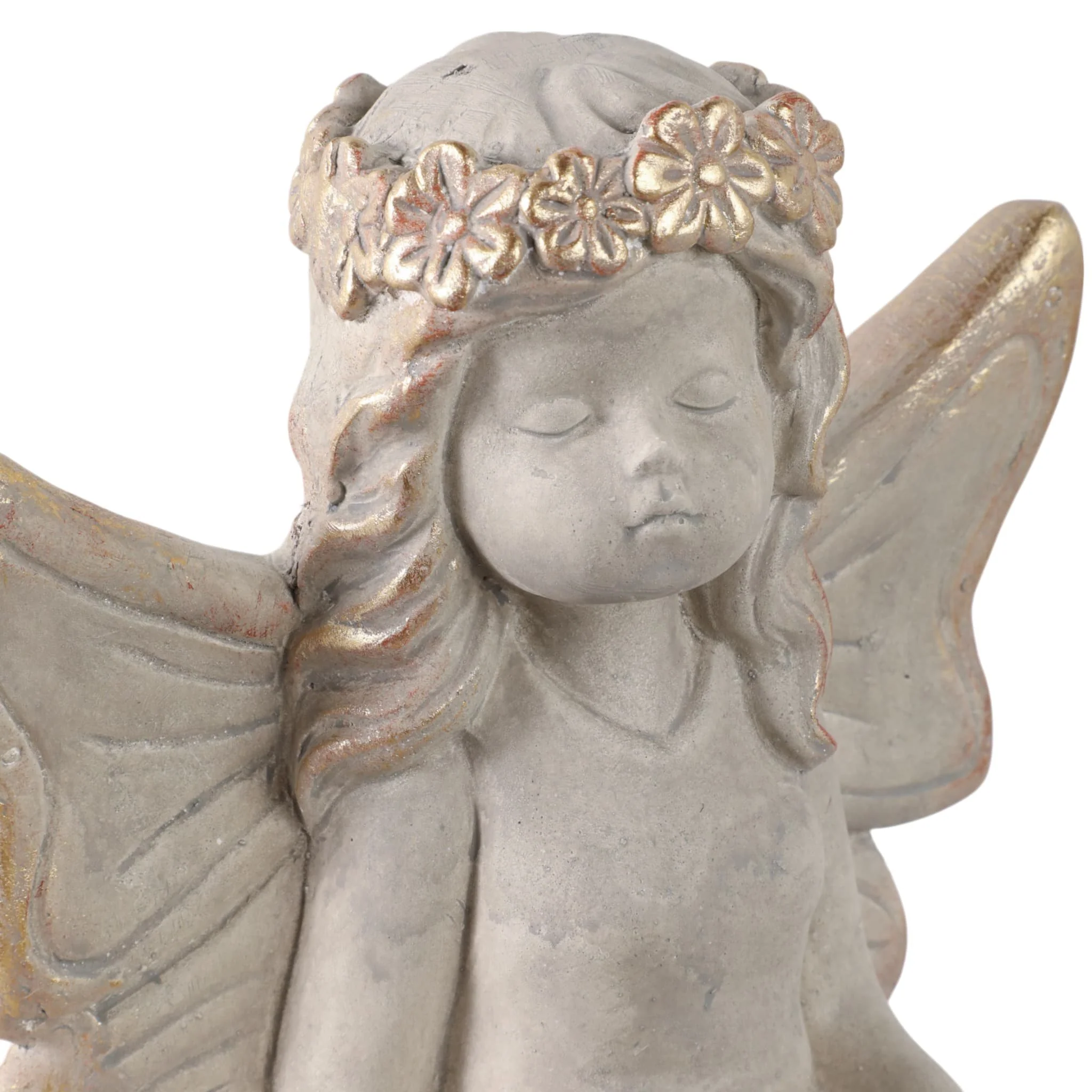 14"garden Fairy On Solar Snail, Ivory - Image 5
