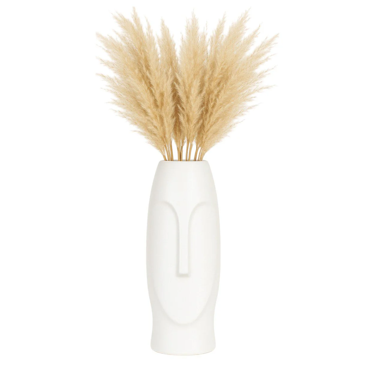 14"h Face Vase, White - Image 2