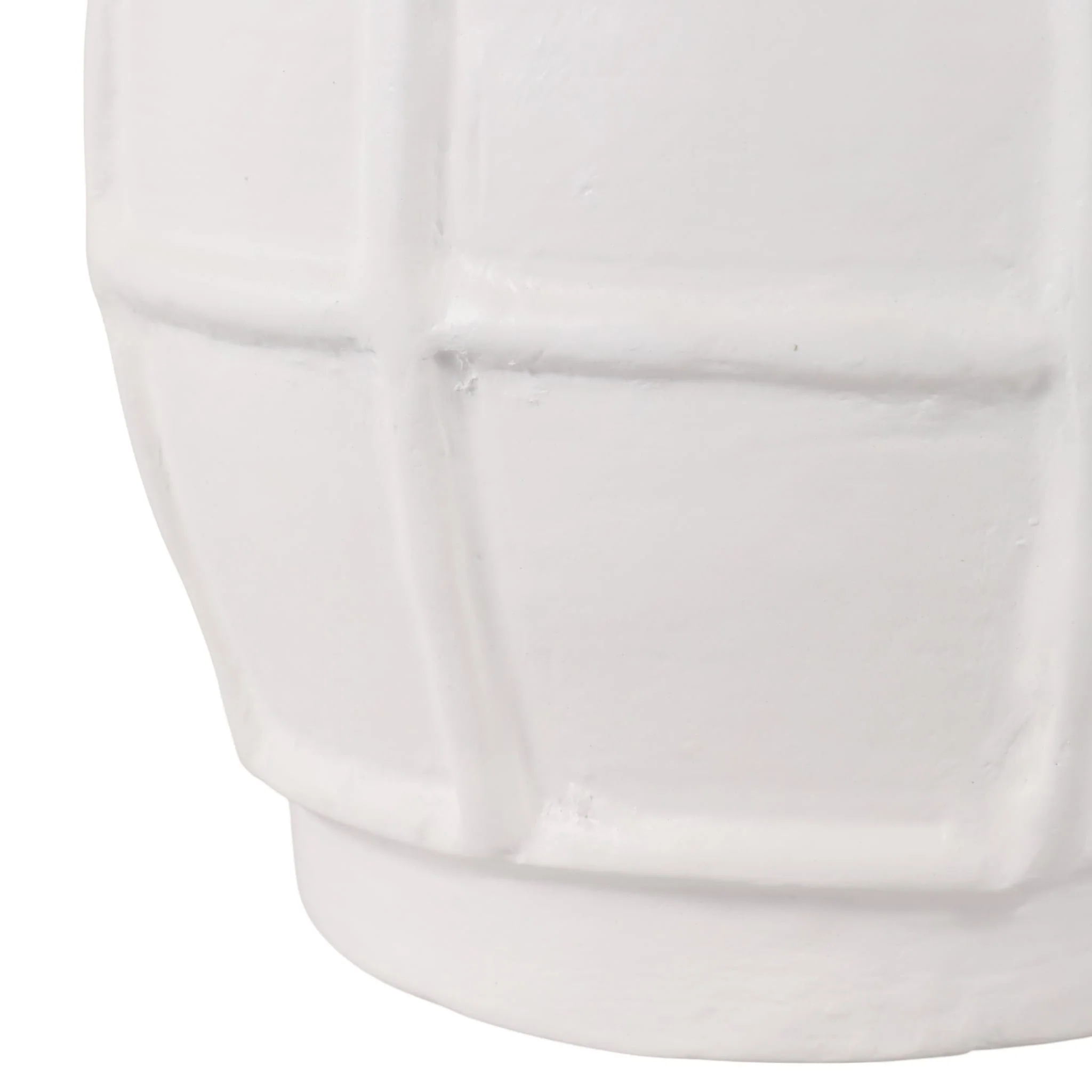 14x11" Windowpane Paper Mache Vase, White - Image 5