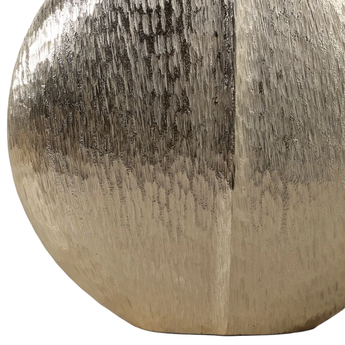 14x14" Modern Round Metal Vase, Gold - Image 5
