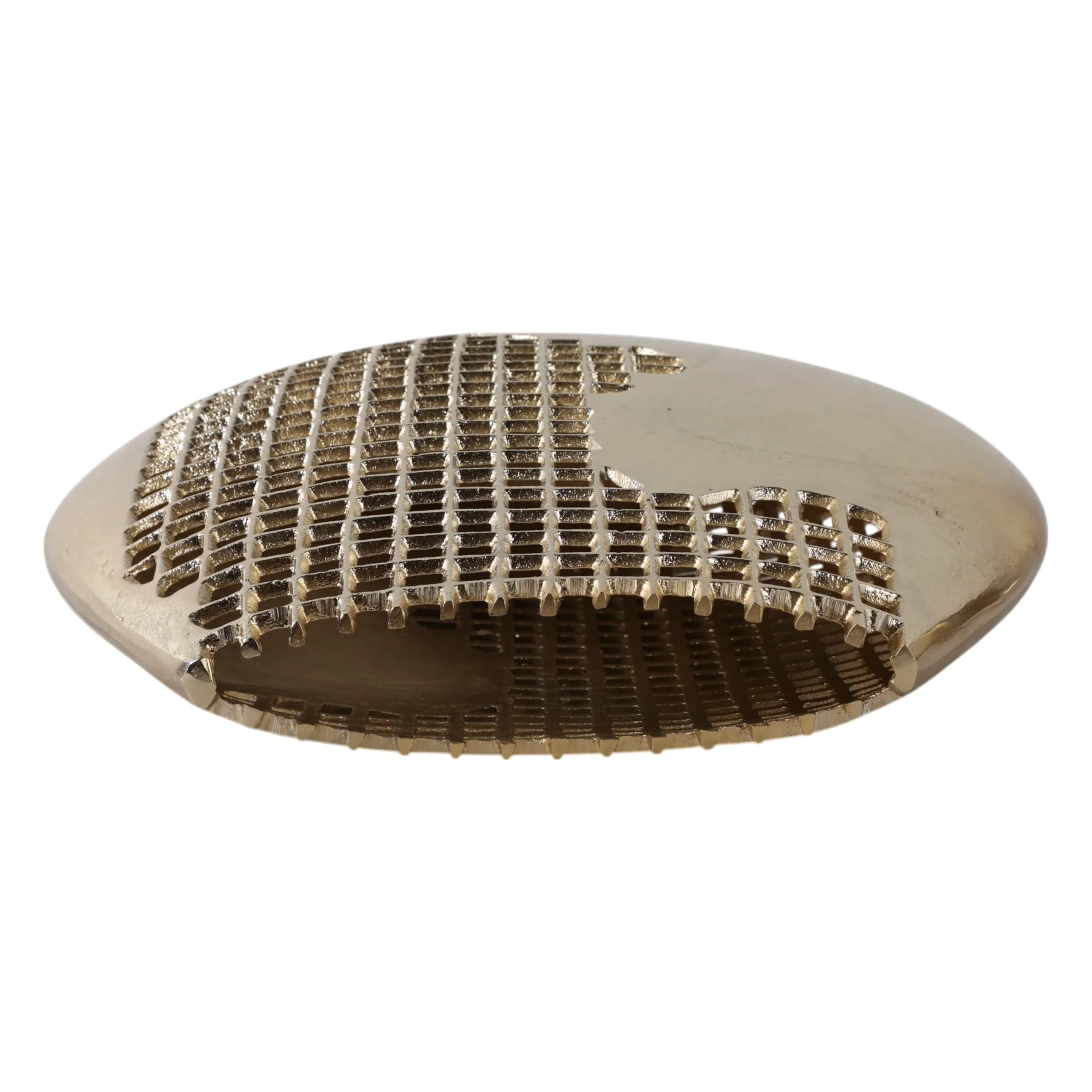 14x14" Partial Mesh Metal Vase, Gold - Image 6