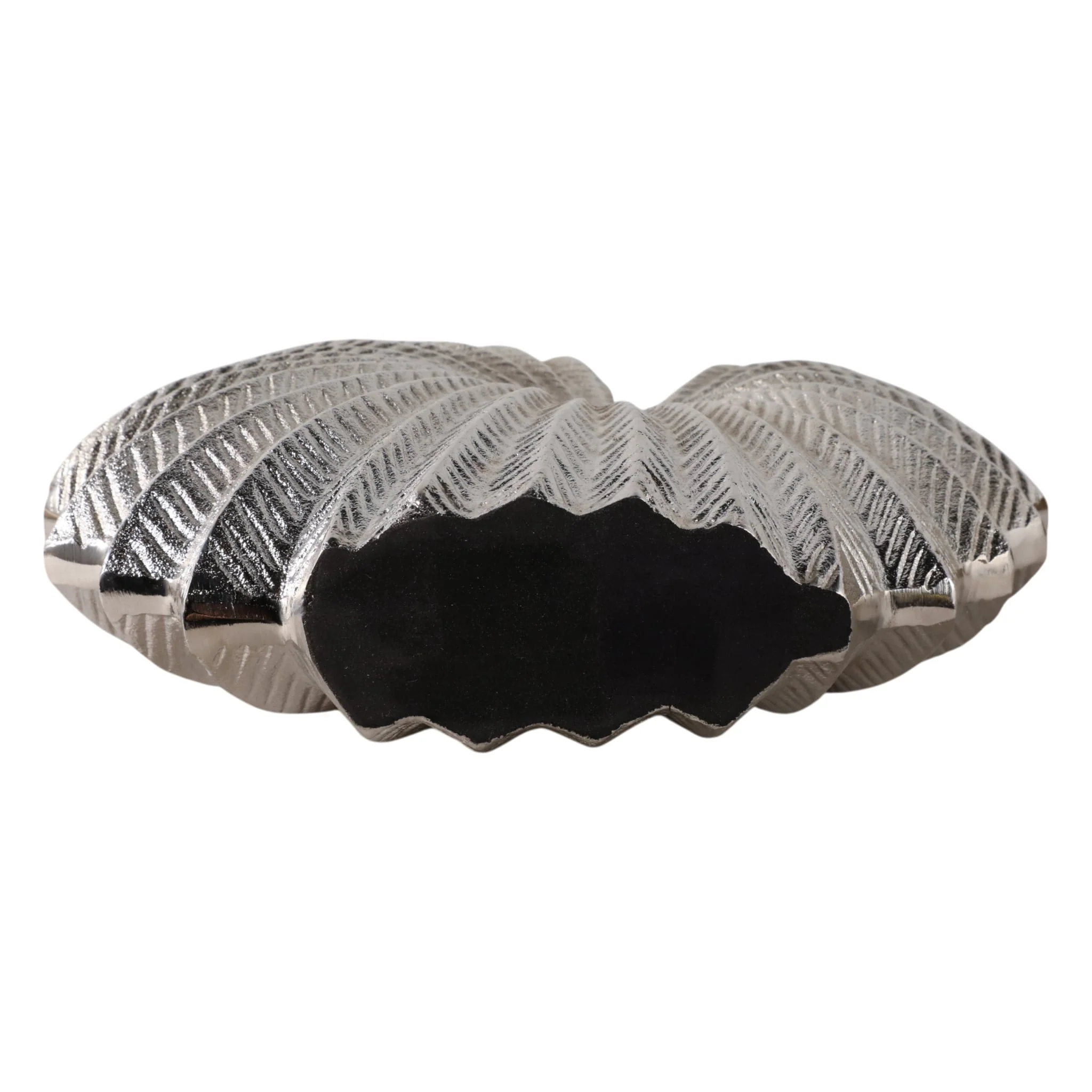 14x14" Seashell Metal Vase, Silver - Image 7