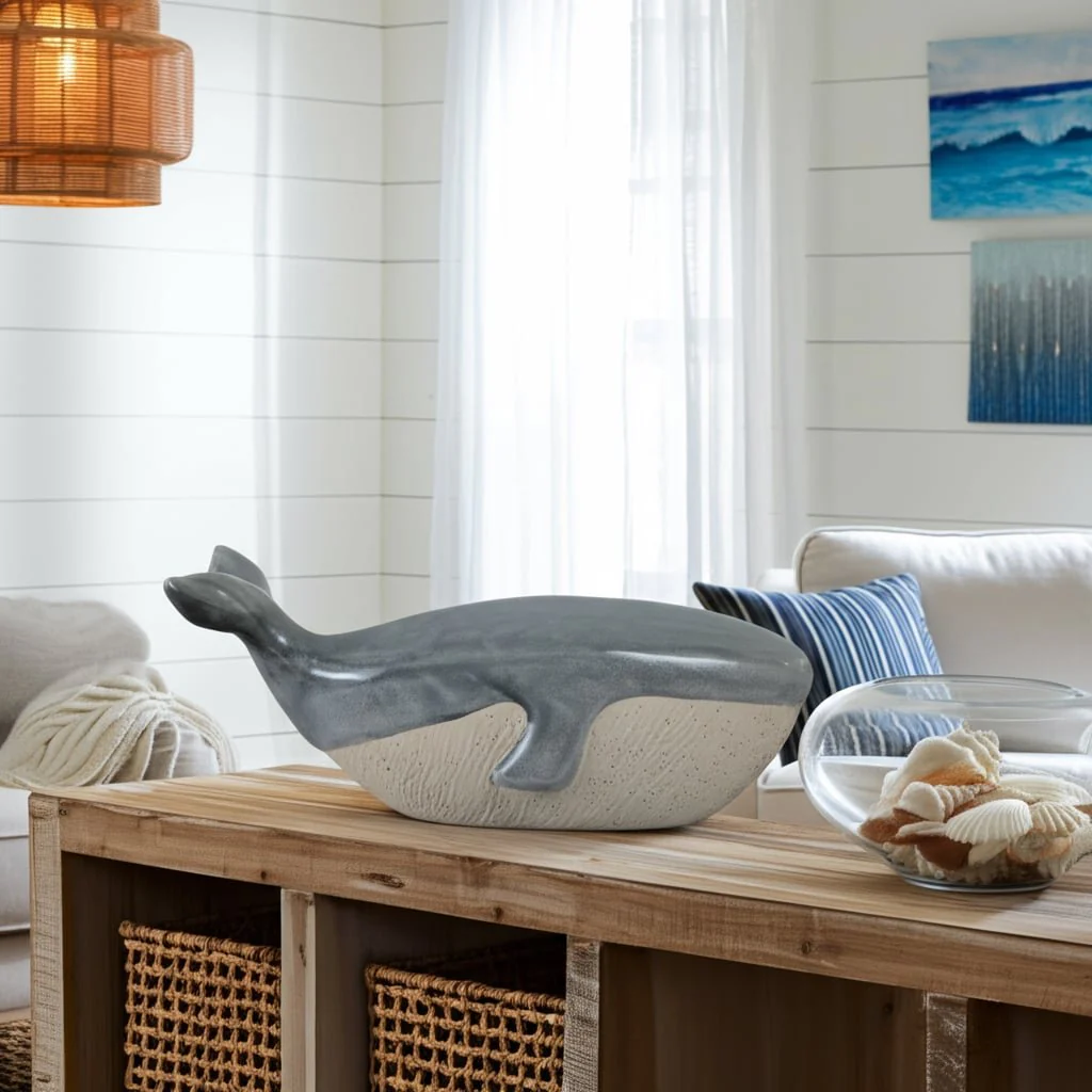 14x6 Whale Figurine, Blue/ivory - Image 11
